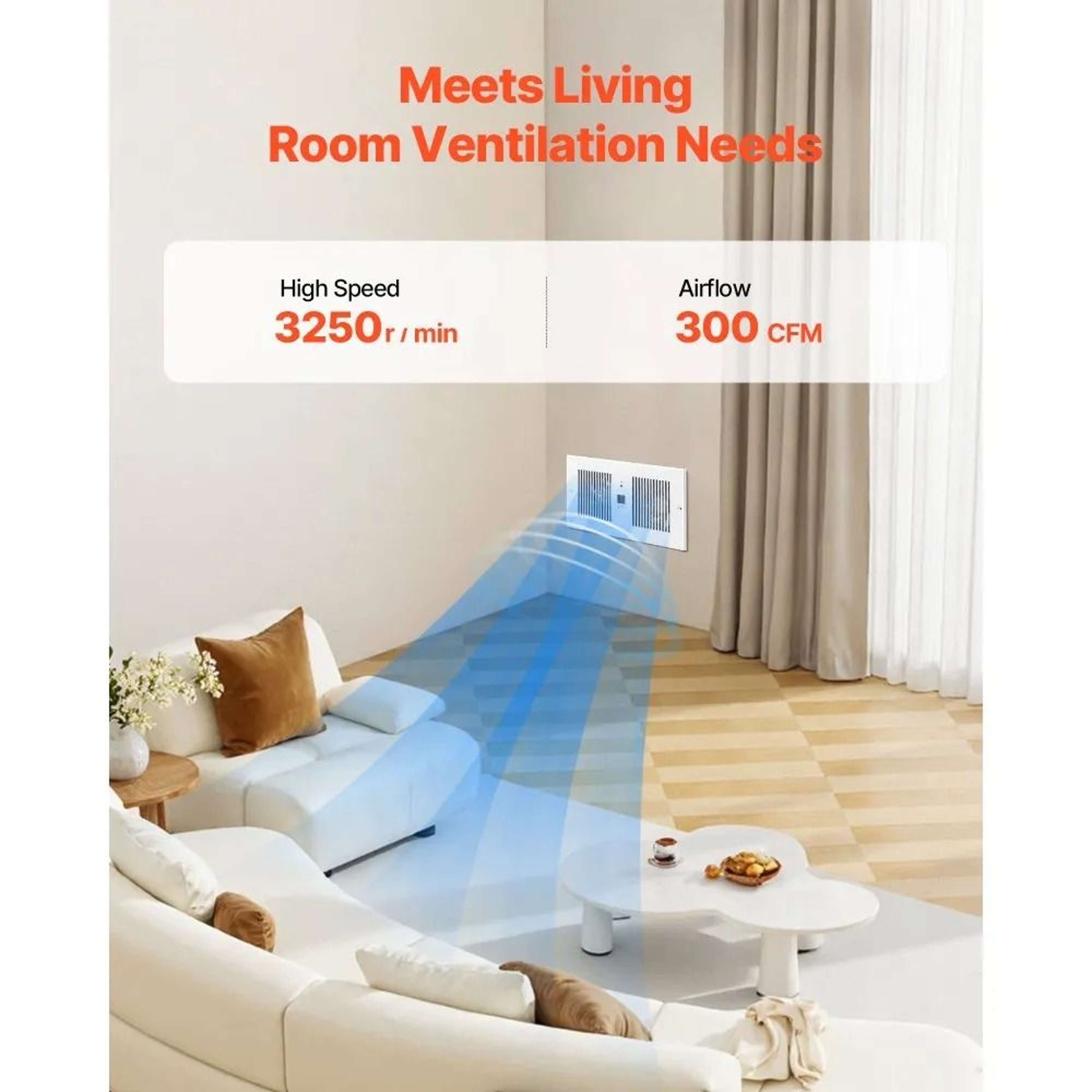 300 CFM Room To Room Fan With Remote Control And 10 Speed Through Wall Fan Ventilation 3