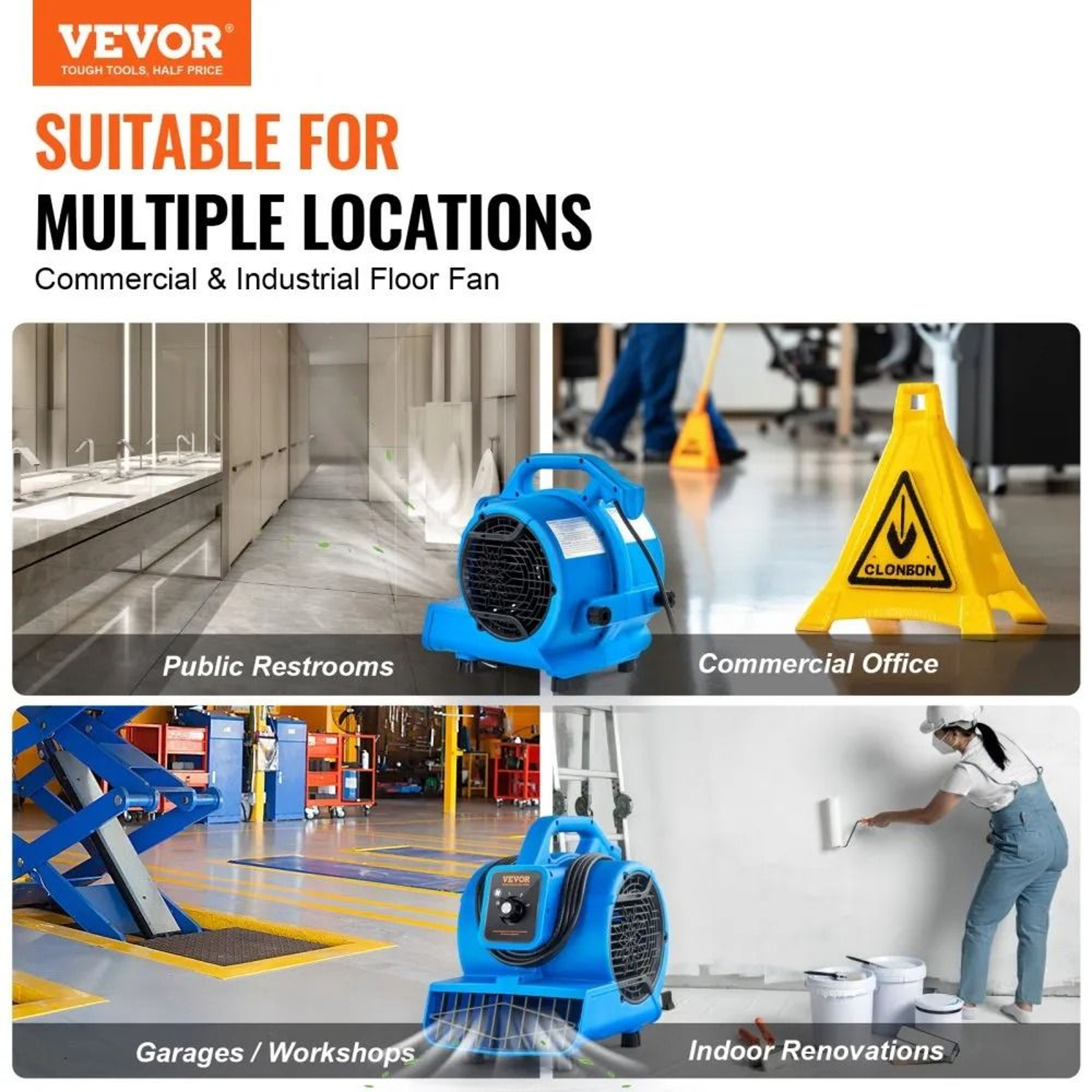 600 CFM Air Mover Floor Blower And Carpet Dryer Fan With 3 Speeds And 4 Angles 1