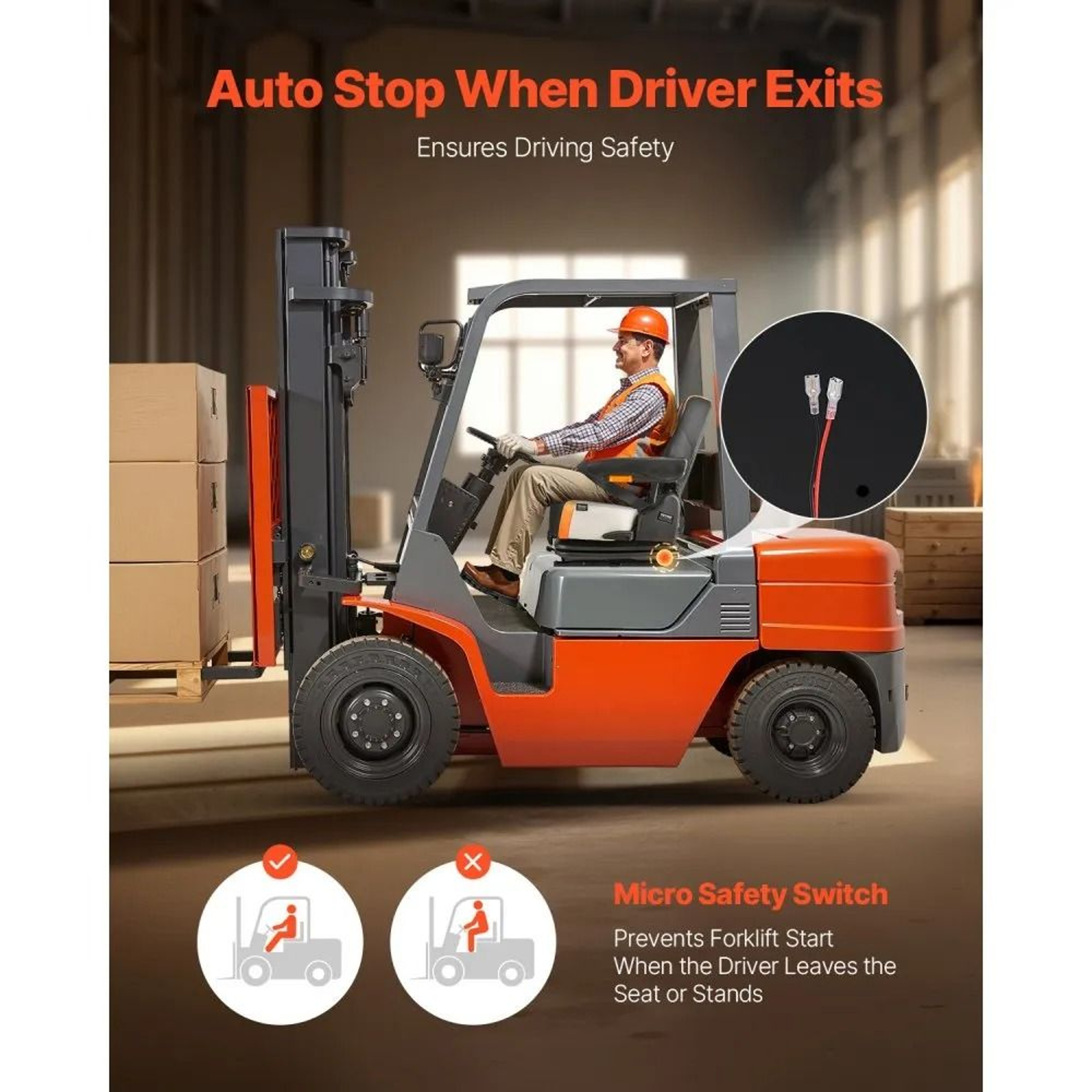 Universal Forklift Seat With Tractor Suspension Seat Adjustable Backrest Armrests And Safety Belt 2