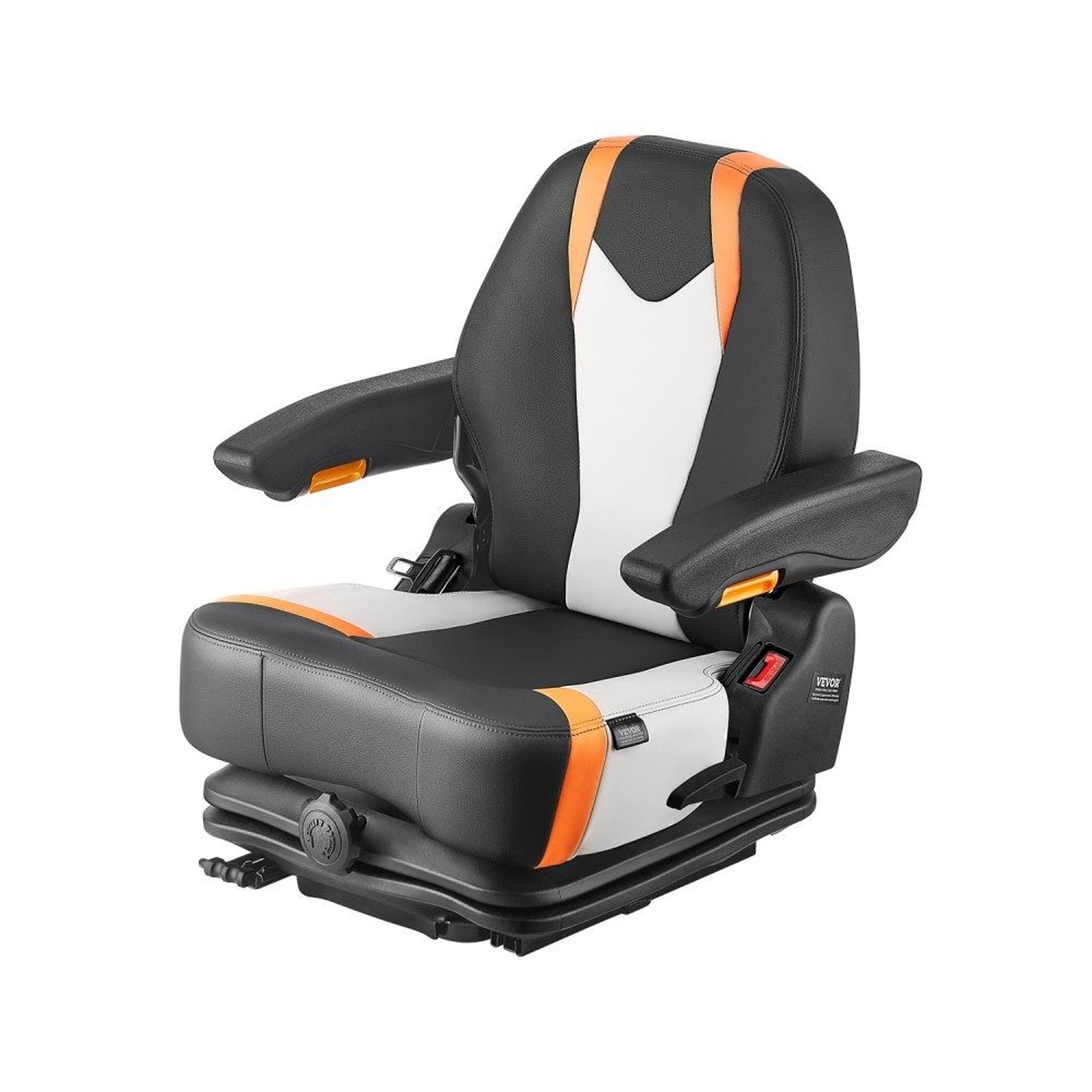 Universal Forklift Seat With Tractor Suspension Seat Adjustable Backrest Armrests And Safety Belt 0