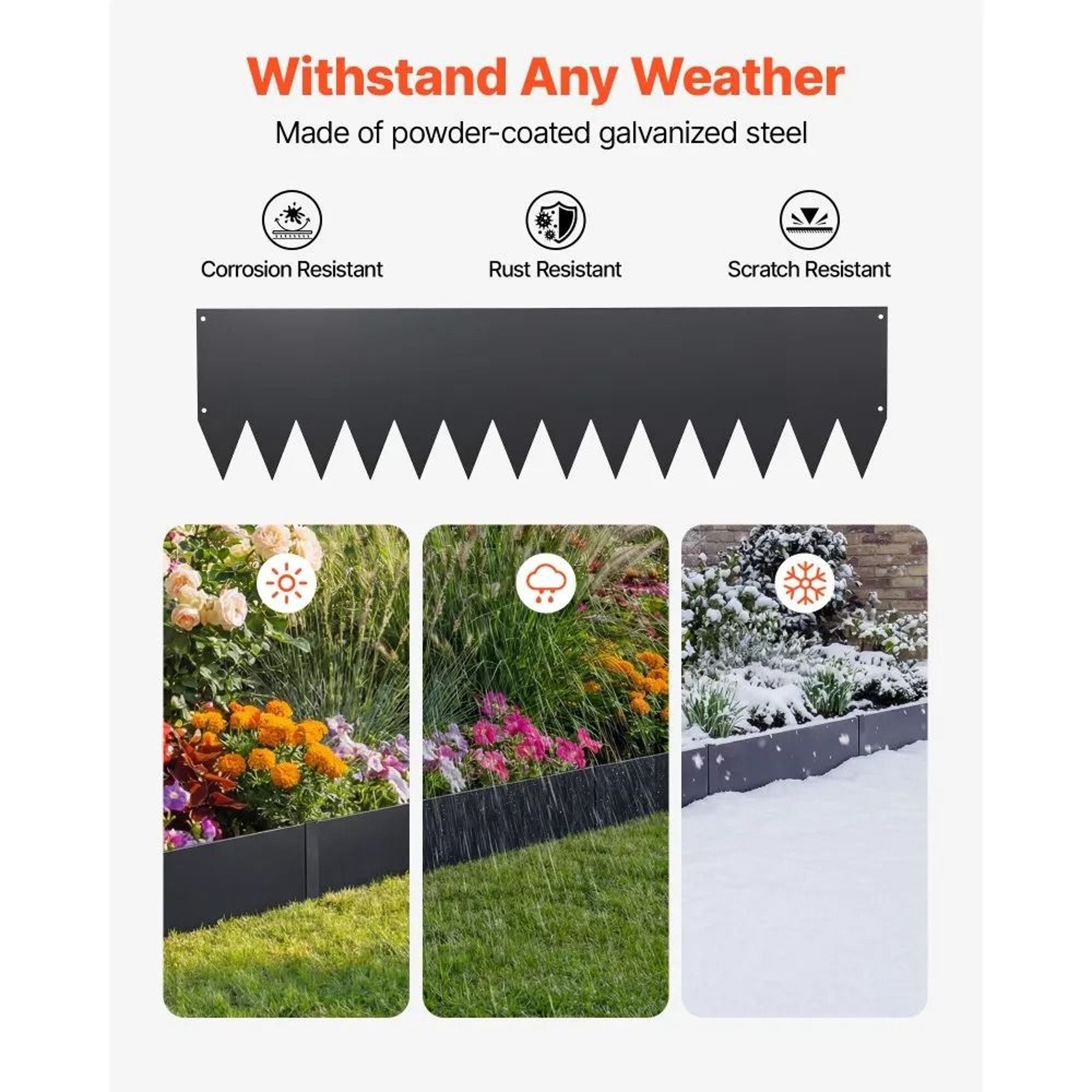 Galvanized Steel Landscape Edging 6 Pack Flexible Metal Garden Border 40 X 10 Inch 5