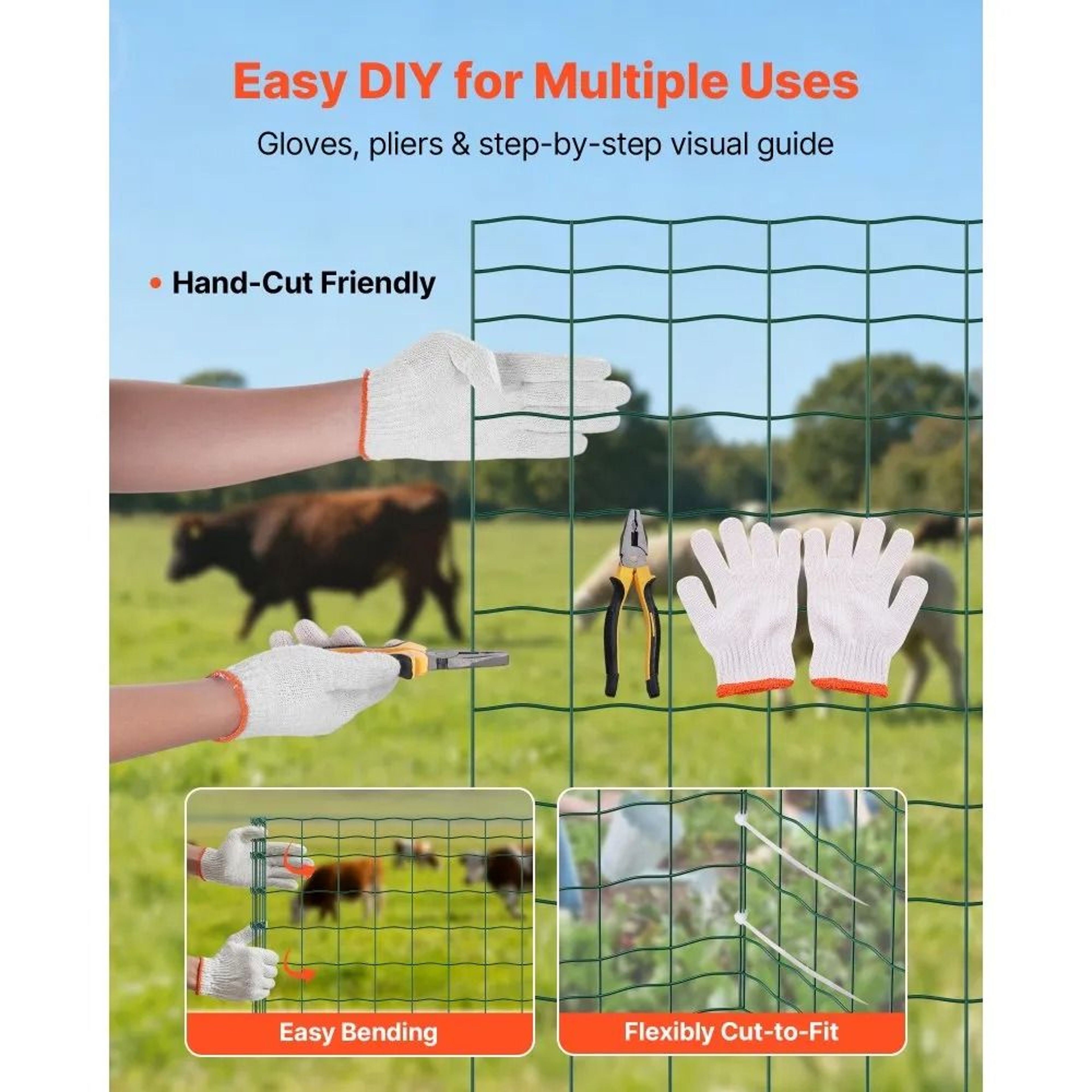 Heavy Duty Farm Fence 39 In X 656 Ft Vinyl Coated Welded Wire Fence For Livestock And Gardens 3