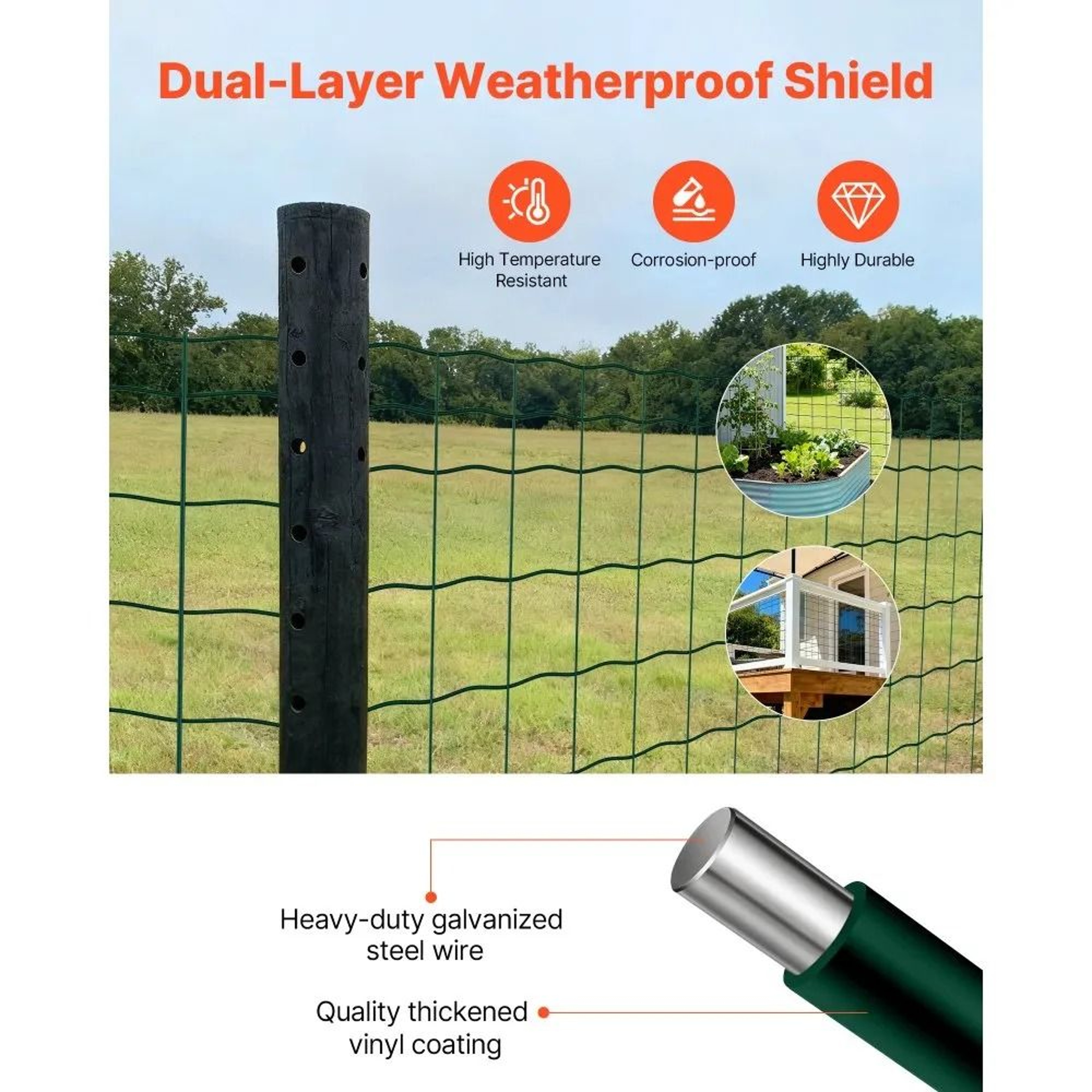 Heavy Duty Farm Fence 39 In X 656 Ft Vinyl Coated Welded Wire Fence For Livestock And Gardens 5