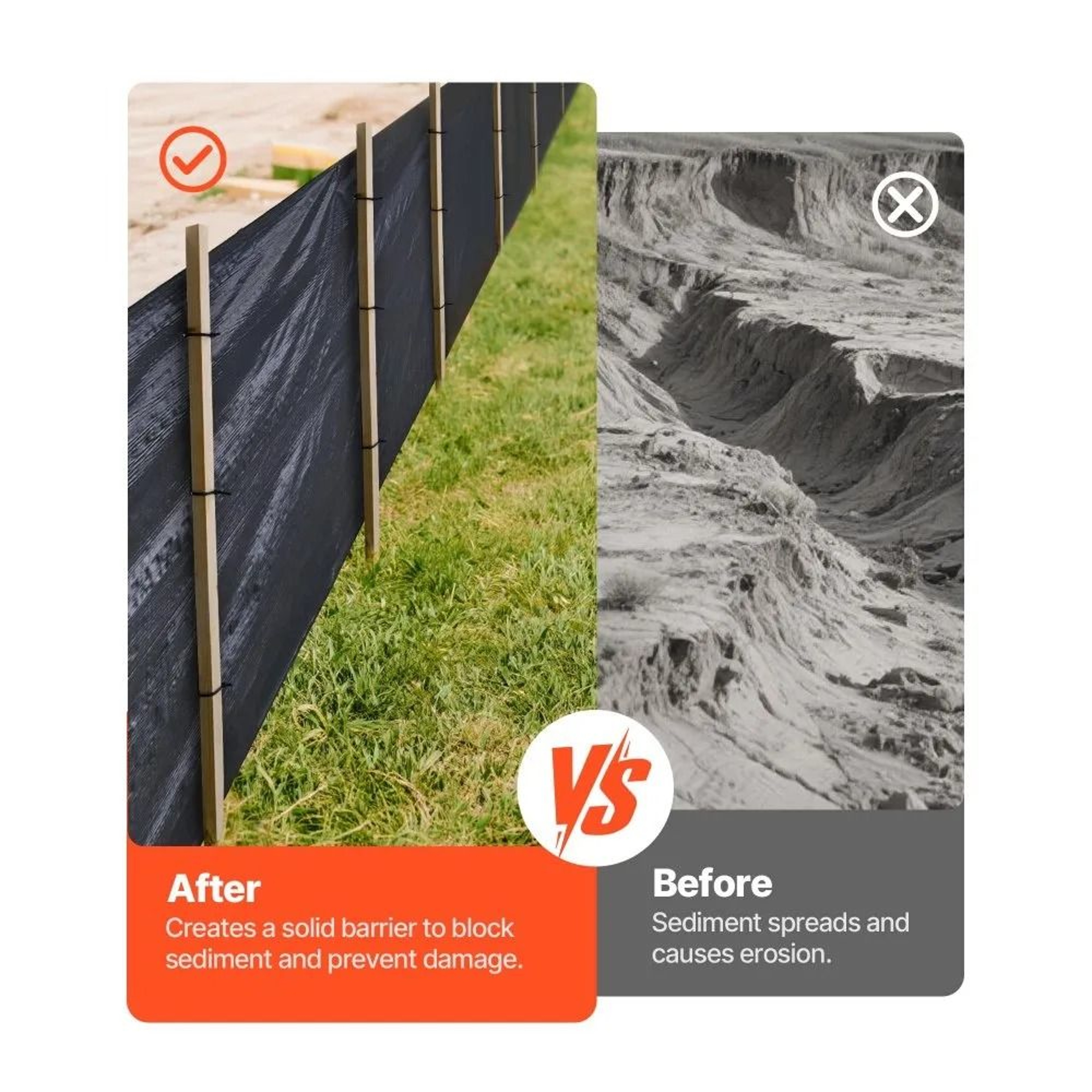 3 X 500 Ft Silt Fence Fabric Heavy Duty Erosion Control Fence For Sediment Retention 3