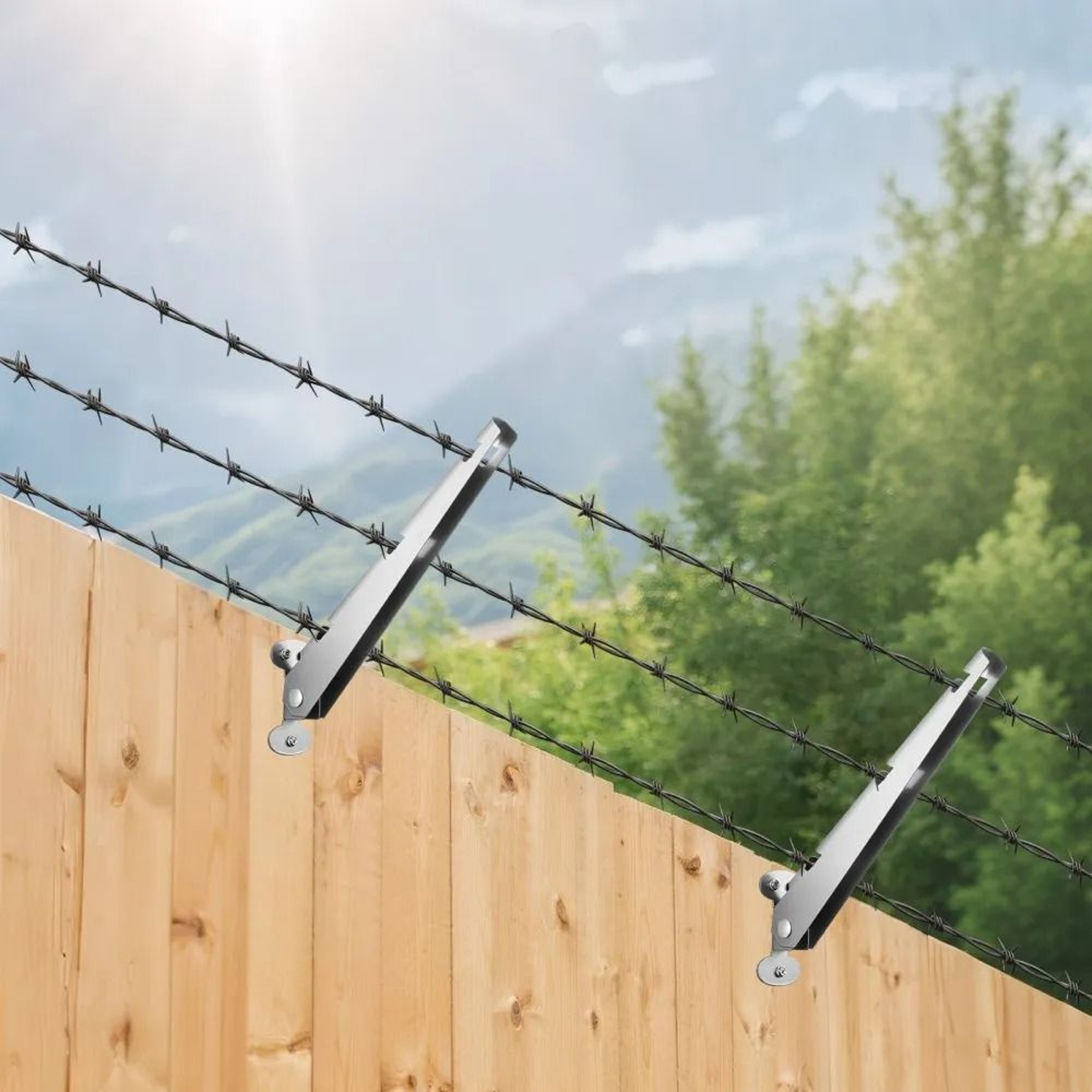 122 Inch Fence Post Extender 10 Pack Adjustable Barbed Wire Arms For Privacy And Pet Security 6
