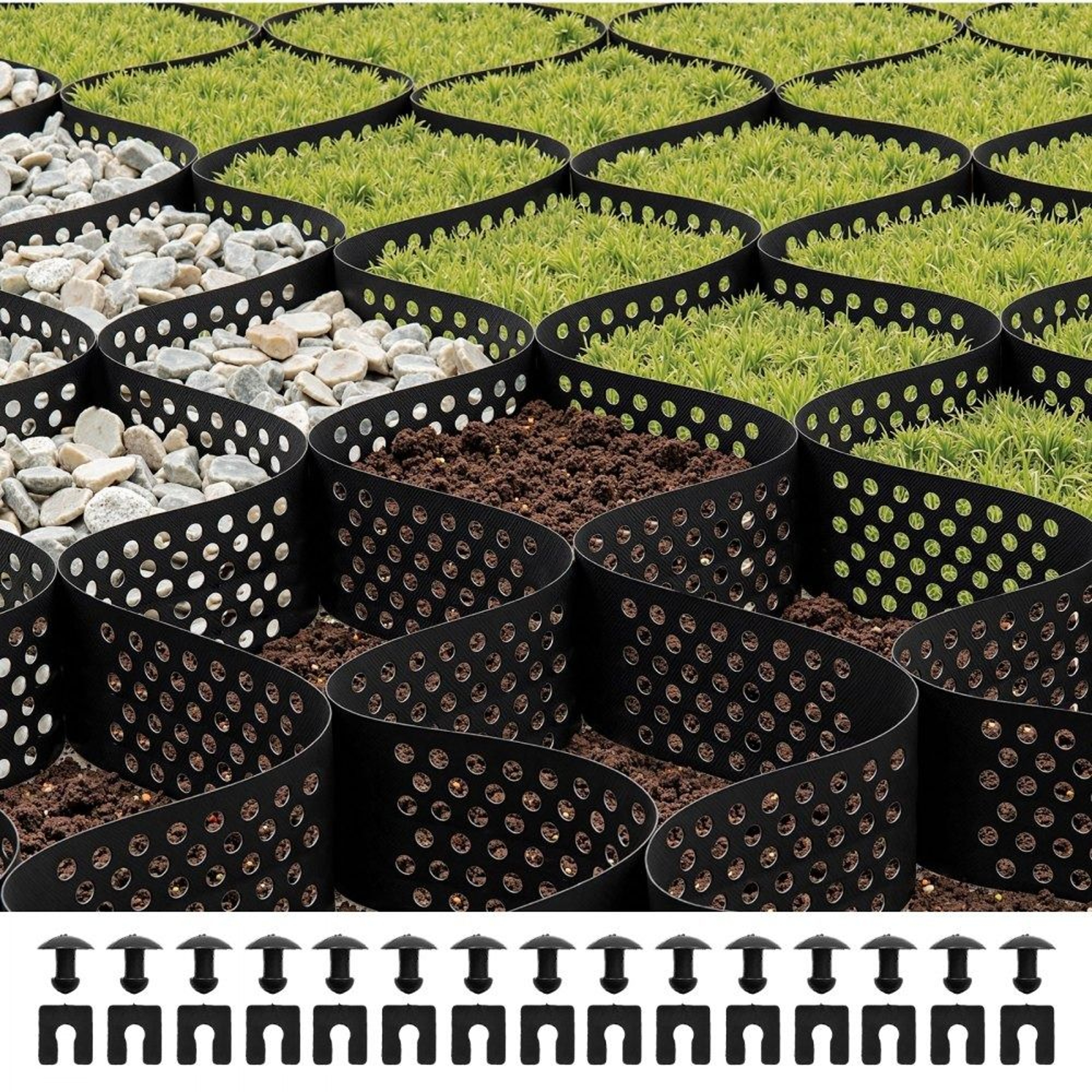 4 Inch Gravel Grid Heavy Duty Driveway Stabilization Grid 1706 X 886 FT HDPE Geocell 0