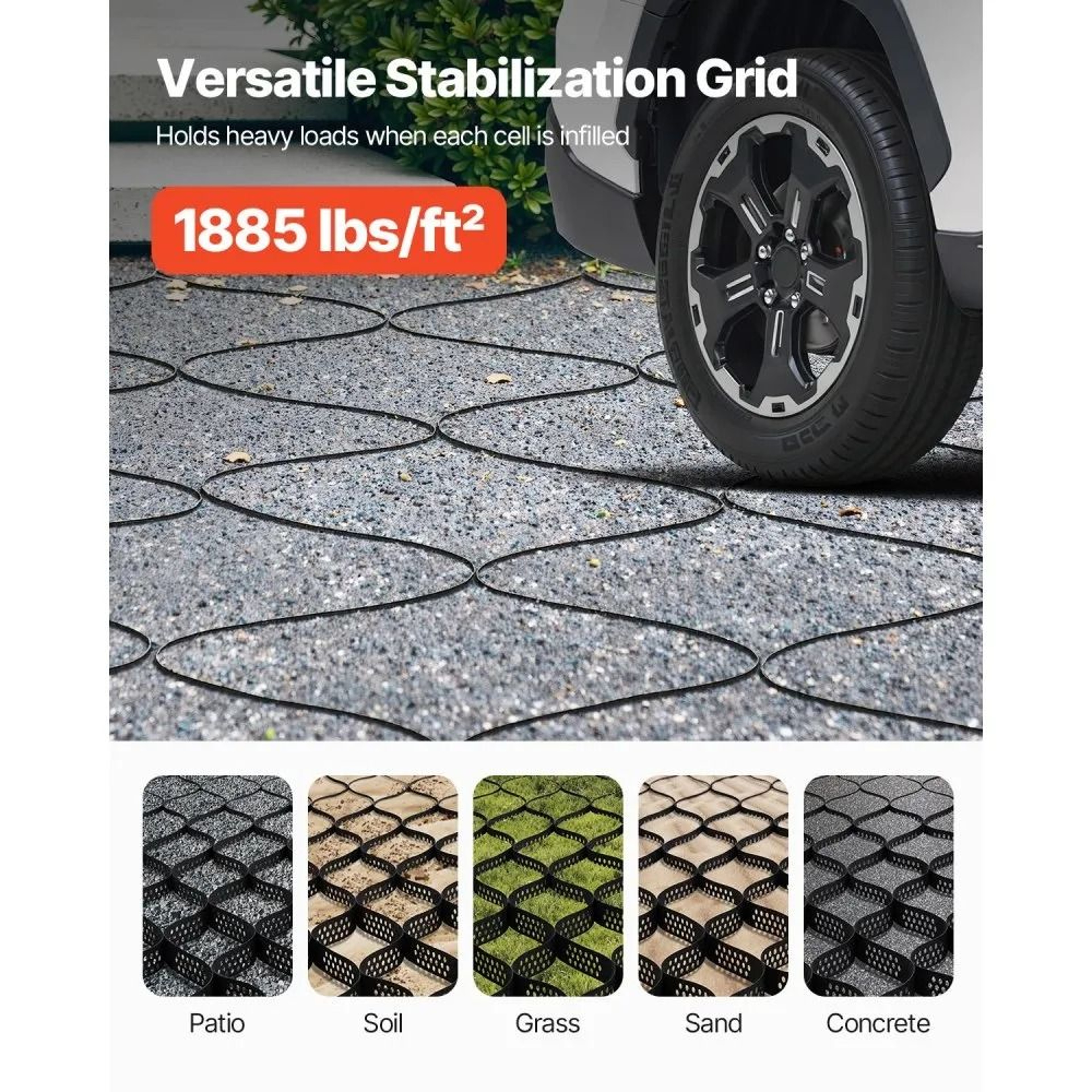 Heavy Duty Gravel Grid 2 Inch HDPE Driveway Stabilization Grid 164 X 65 FT 2
