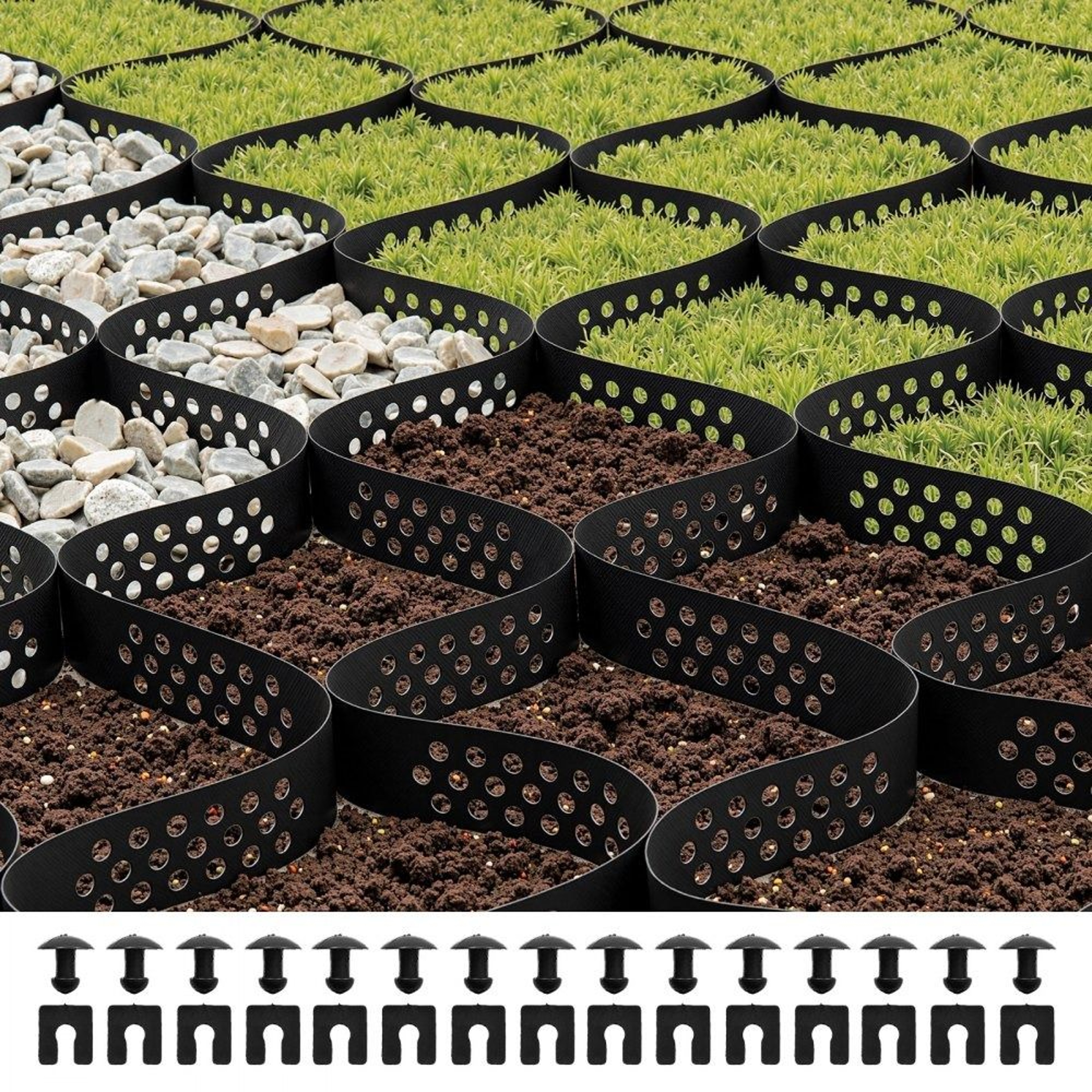 Heavy Duty Gravel Grid 2 Inch HDPE Driveway Stabilization Grid 164 X 65 FT 0