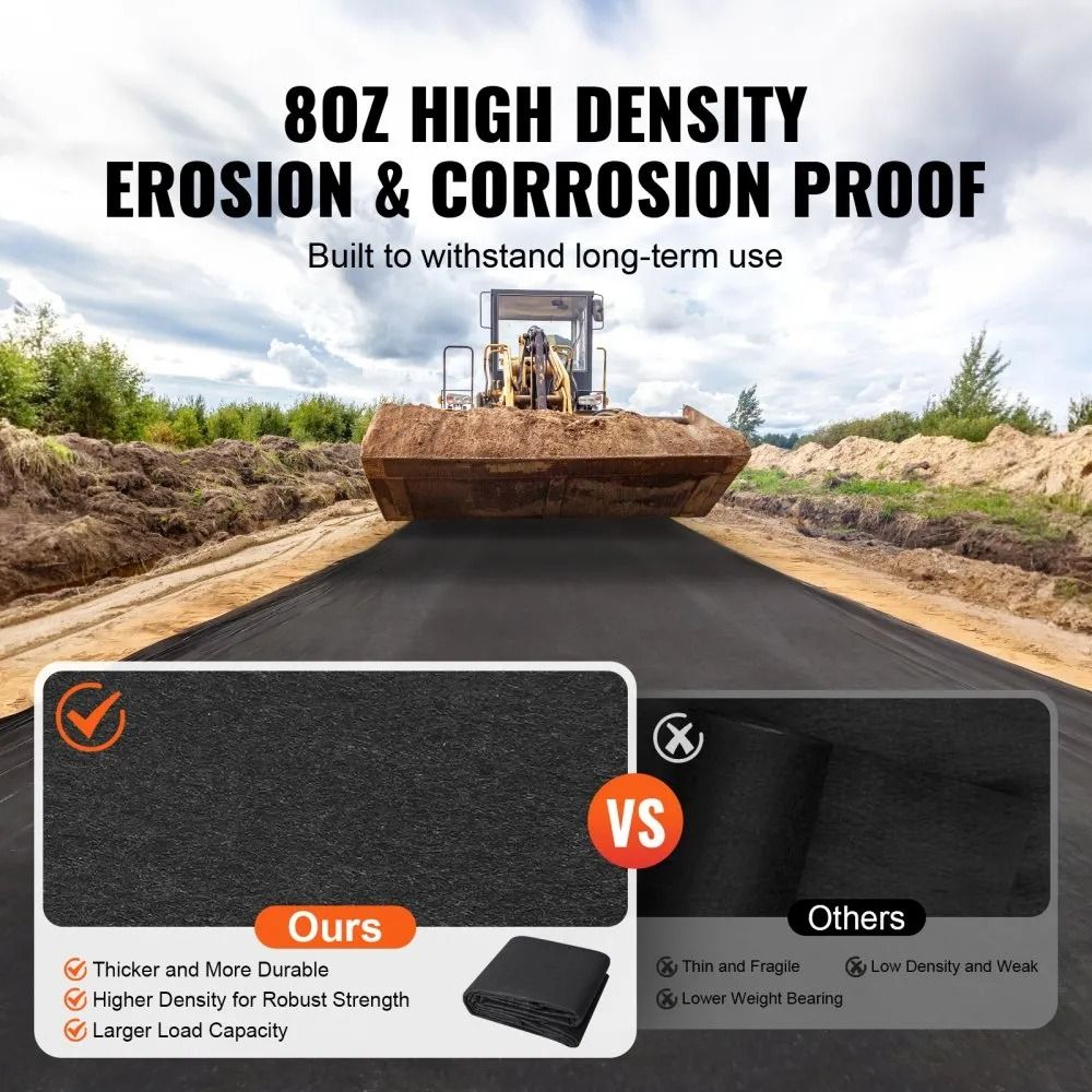 8 Oz Non Woven Geotextile Fabric 10 X 100 Ft Heavy Duty Driveway And Drainage Underlayment 3