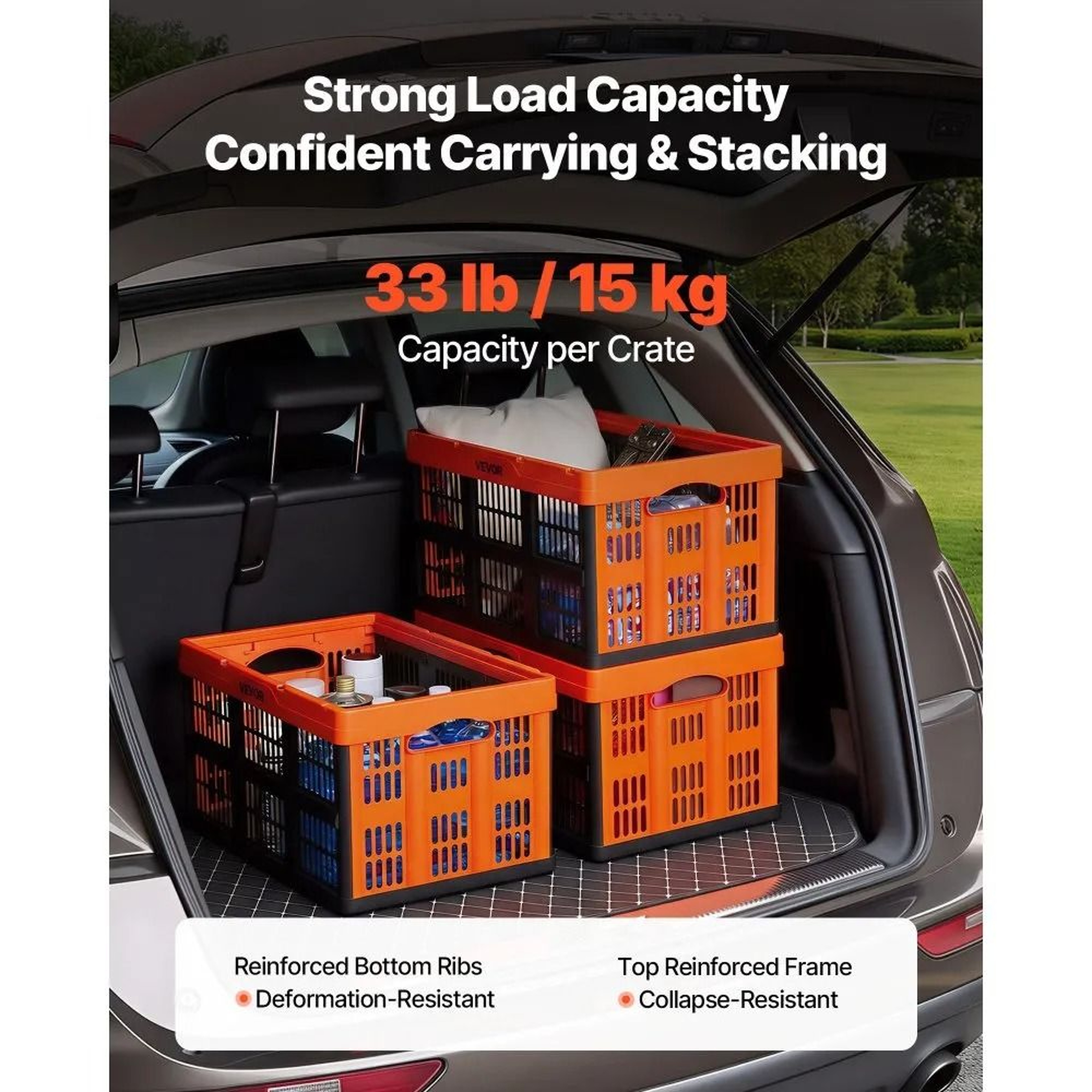 45L Collapsible Storage Bins 6 Pack Stackable Folding Storage Crates With Handles 5