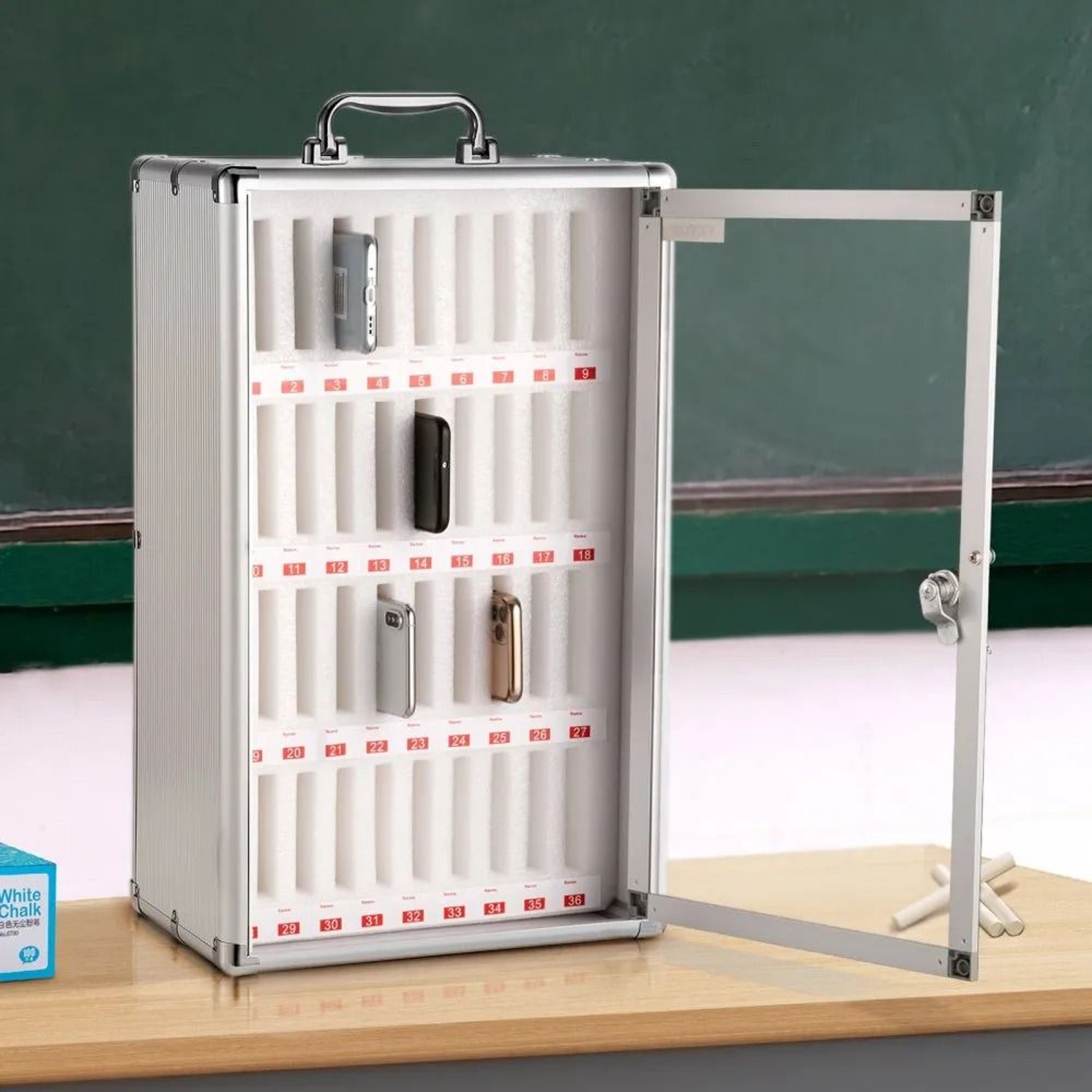 36 Slot Cell Phone Storage Cabinet With Lock Phone Locker Box For Classroom Office Gym 6