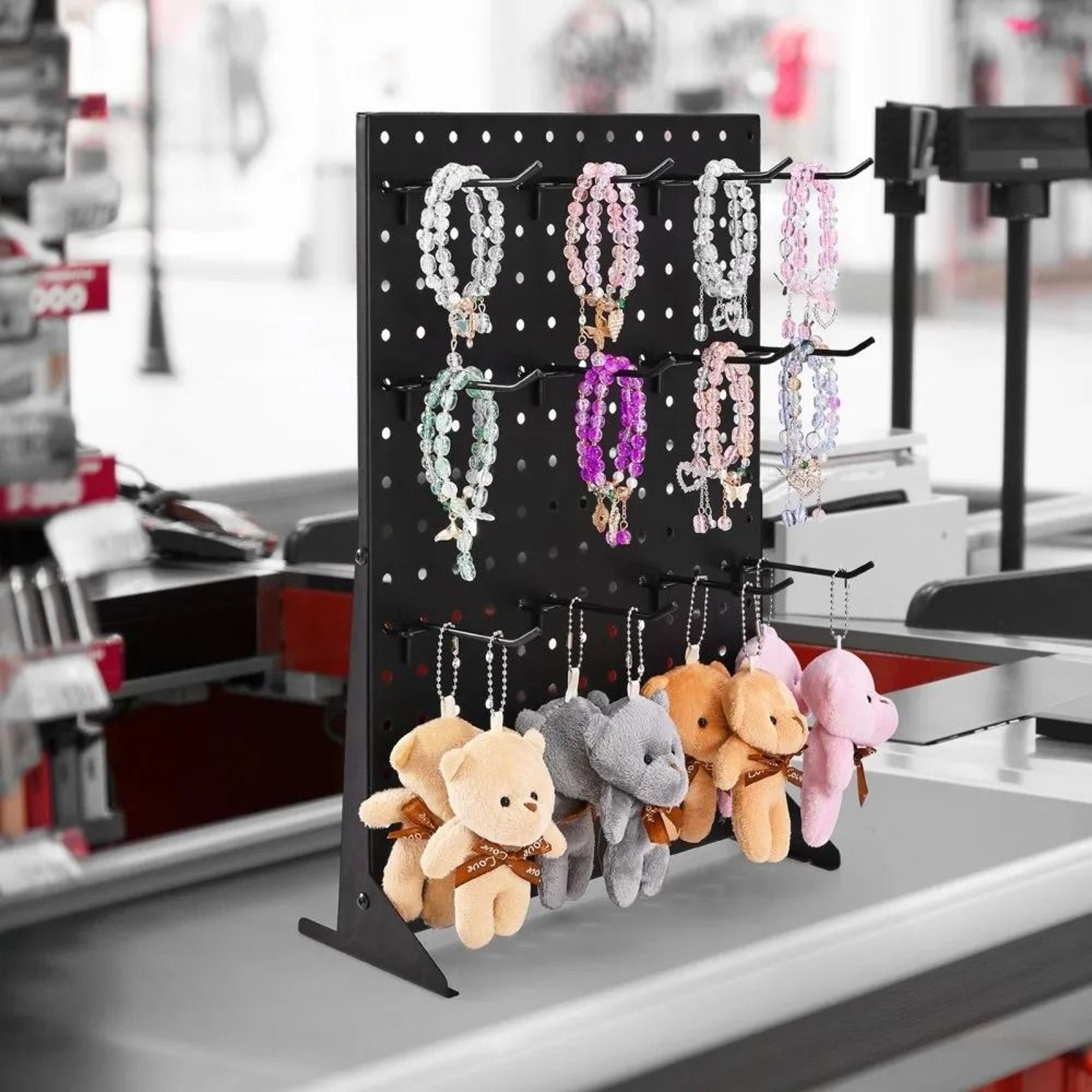 Tabletop Pegboard Display Stand With 30 Hooks Steel Retail Organizer 2 Pack 6