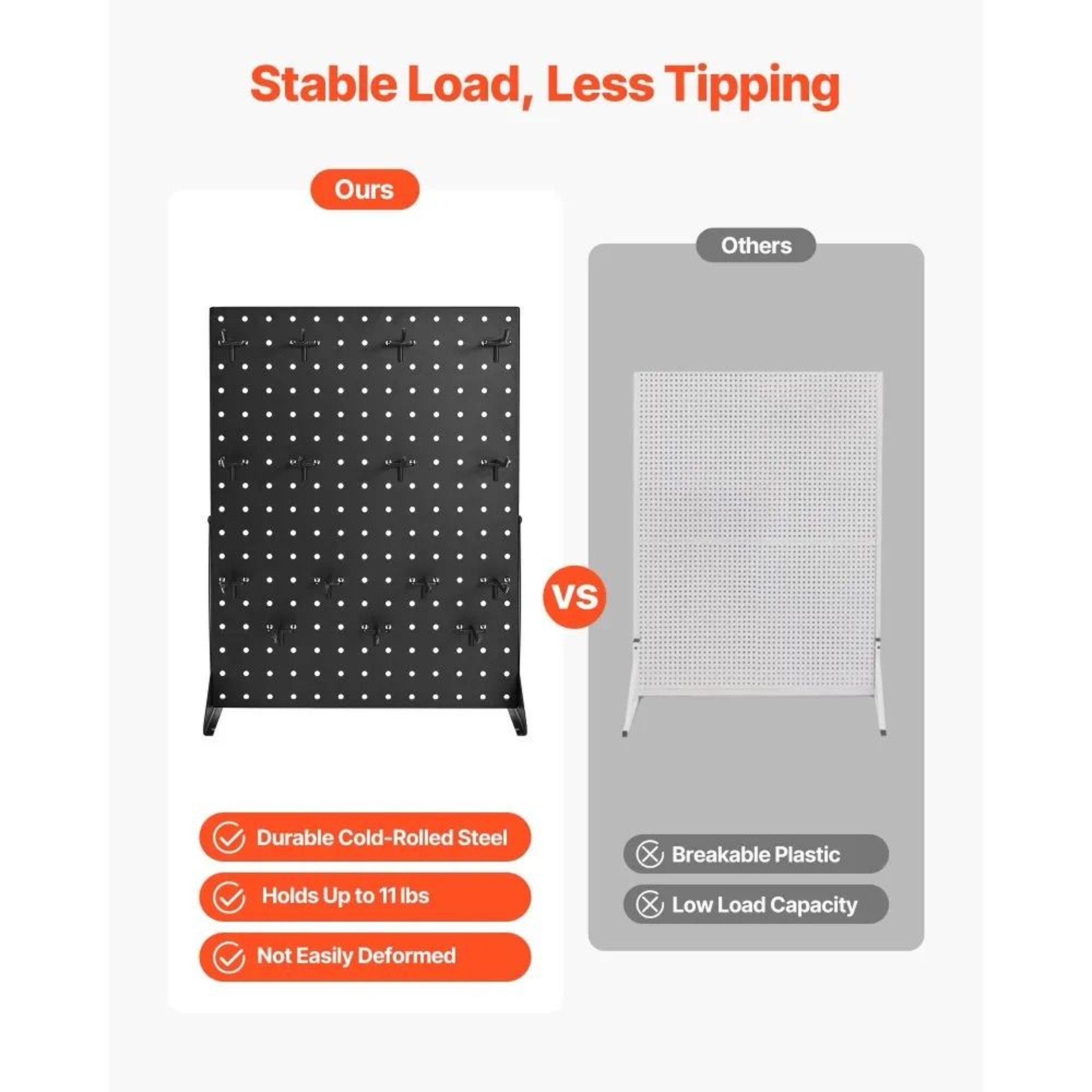 Tabletop Pegboard Display Stand With 30 Hooks Steel Retail Organizer 2 Pack 2