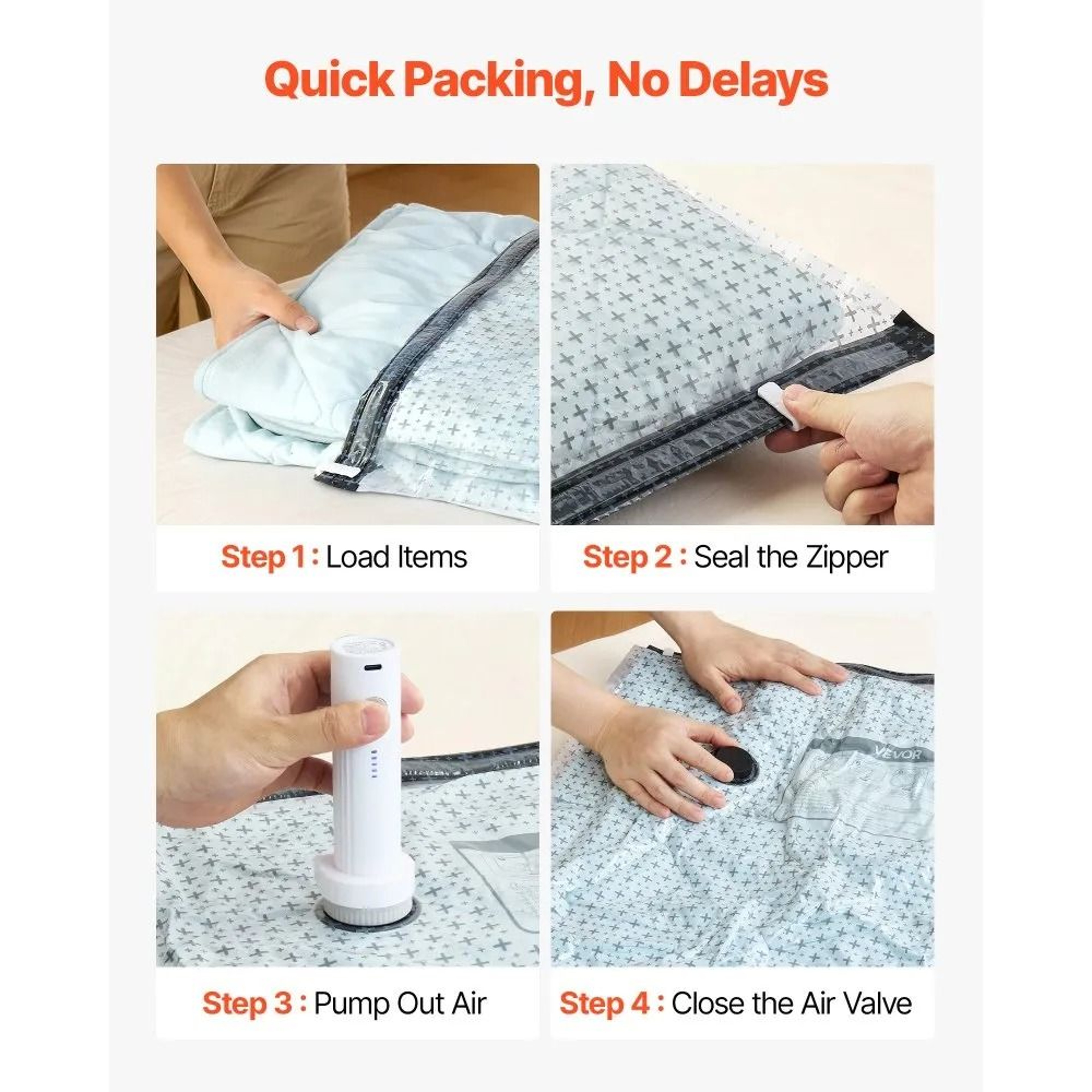 26 Pack Vacuum Storage Bags With Electric Pump For Travel And Clothes 5