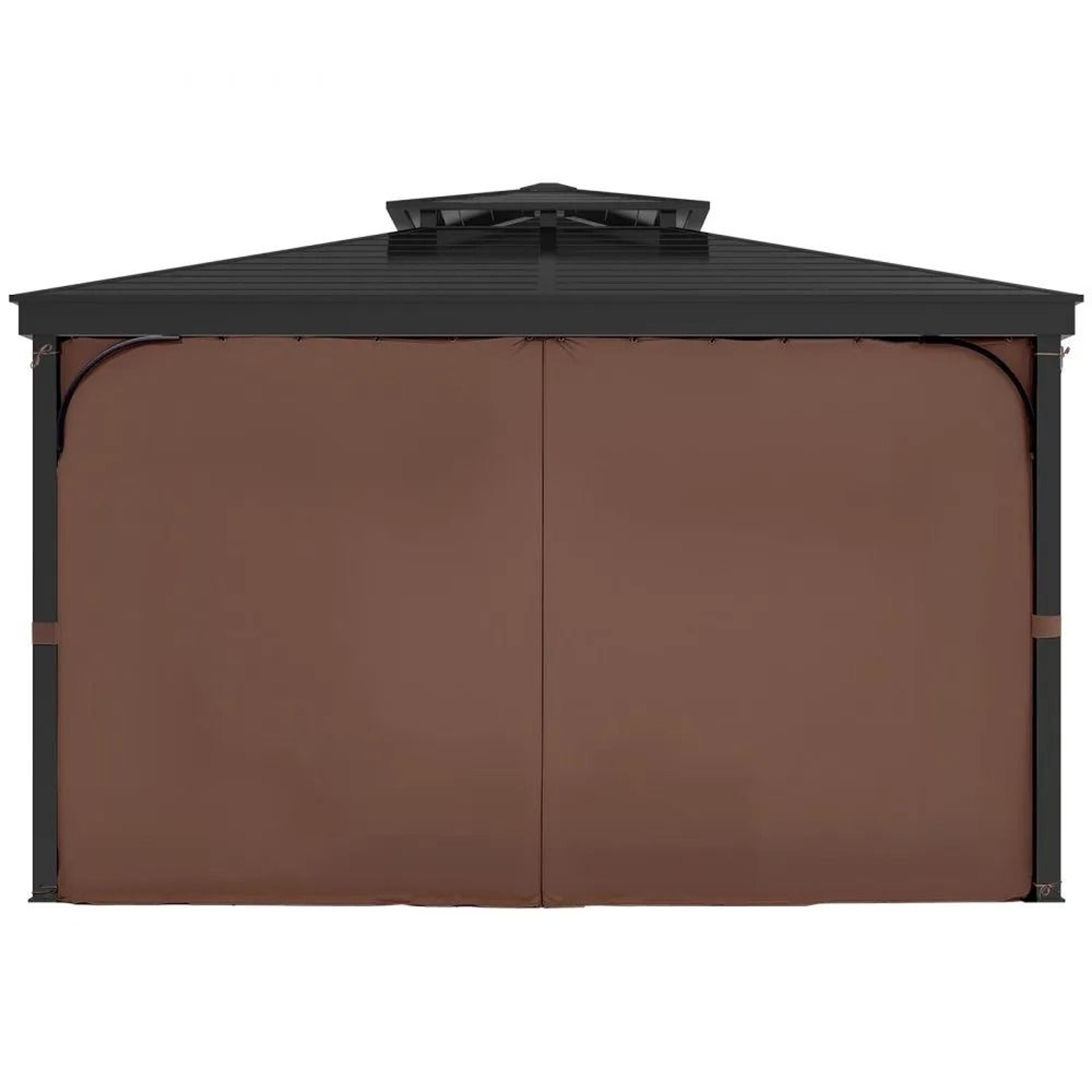 10x10 Gazebo Privacy Curtains Waterproof Outdoor Sidewalls With Zippers Coffee 7