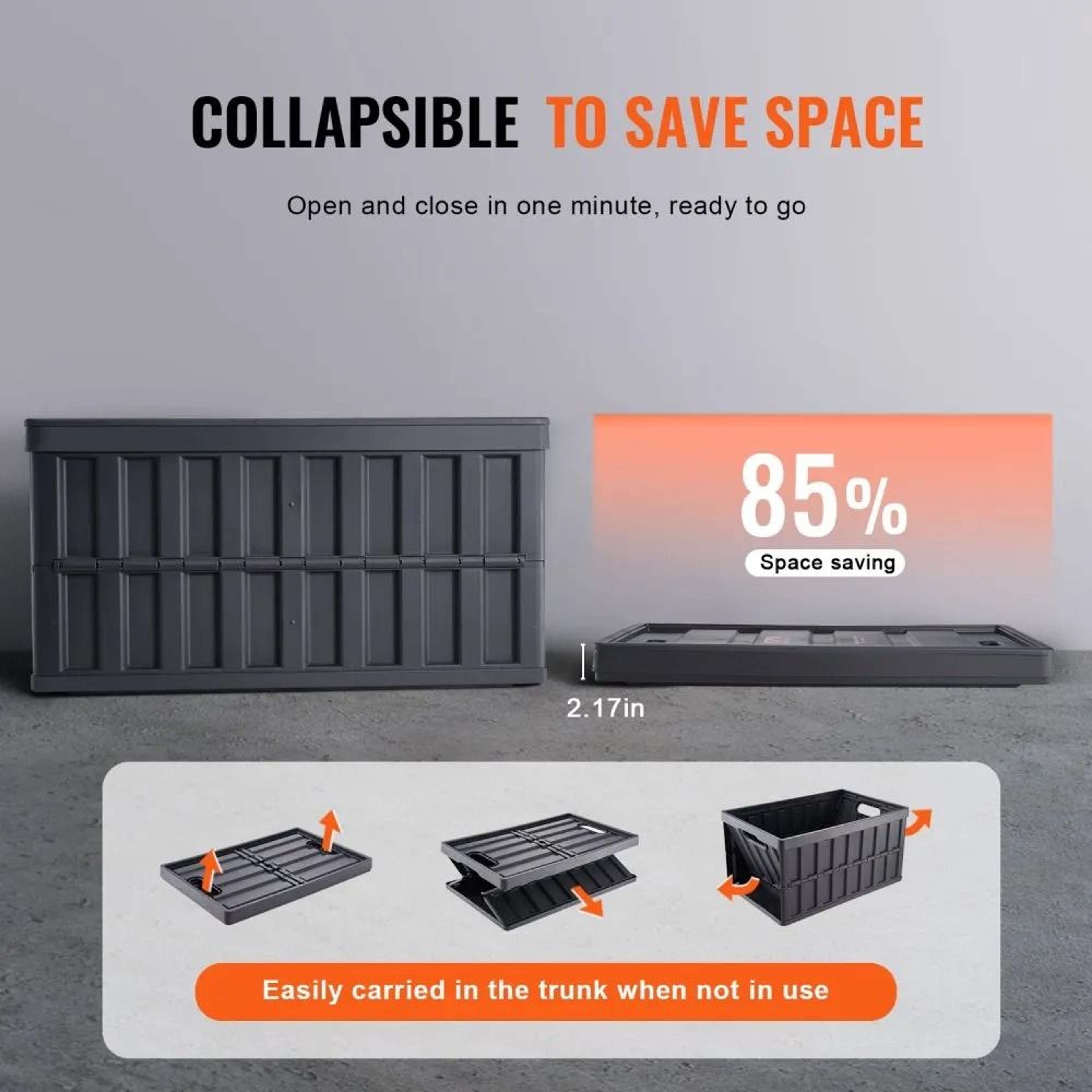 Collapsible Storage Bins With Lids 3 Pack Stackable Folding Crates 5