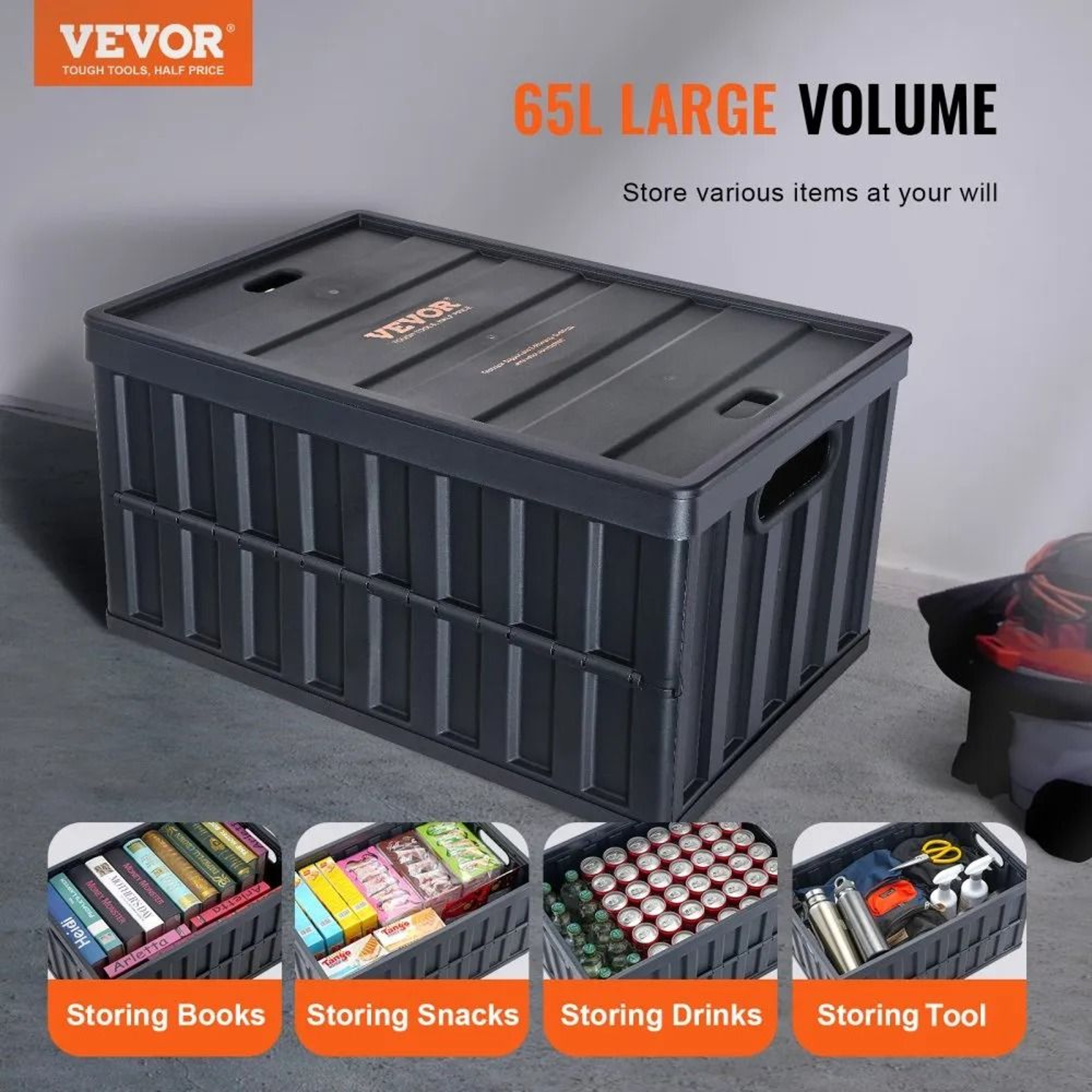 Collapsible Storage Bins With Lids 3 Pack Stackable Folding Crates 1