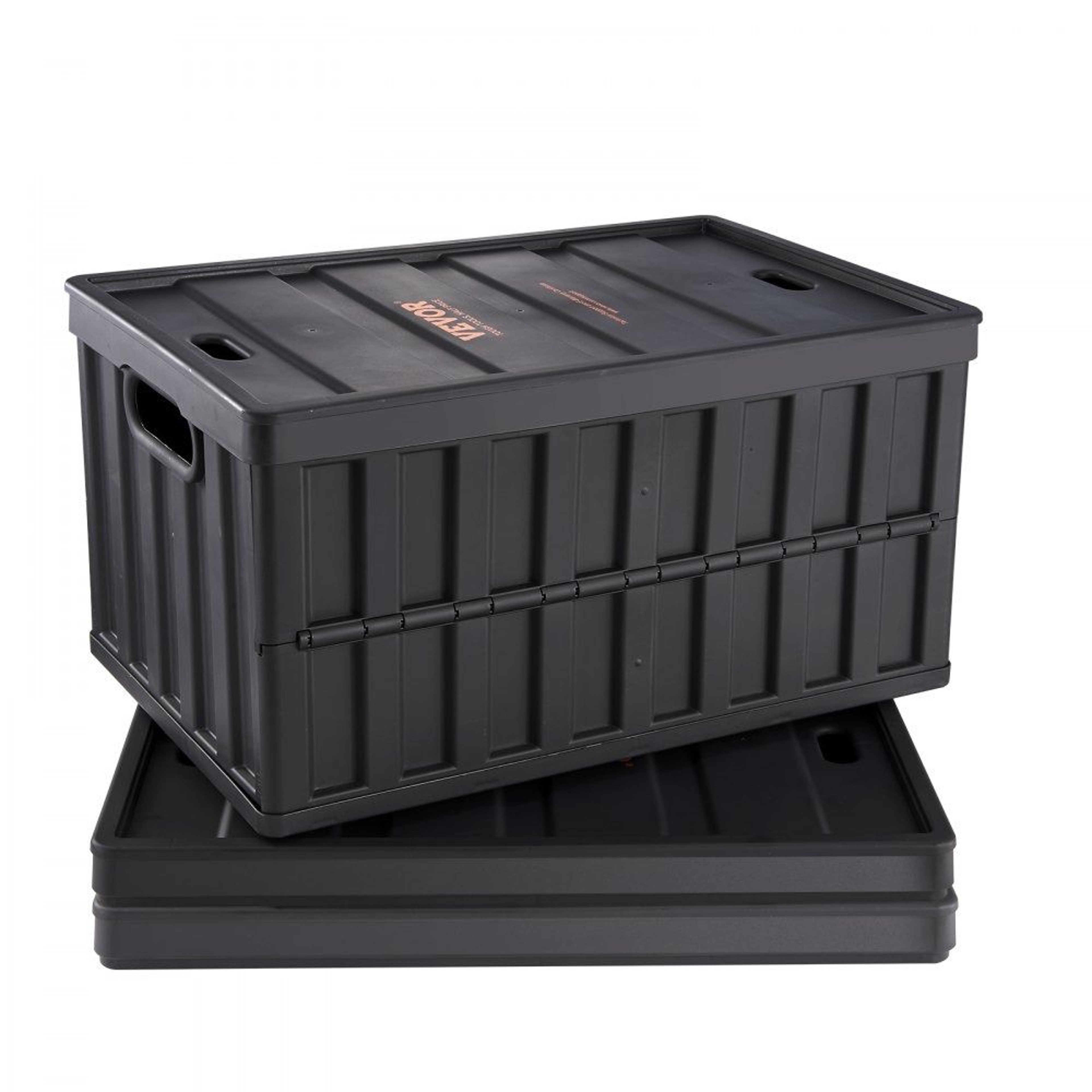 Collapsible Storage Bins With Lids 3 Pack Stackable Folding Crates 0