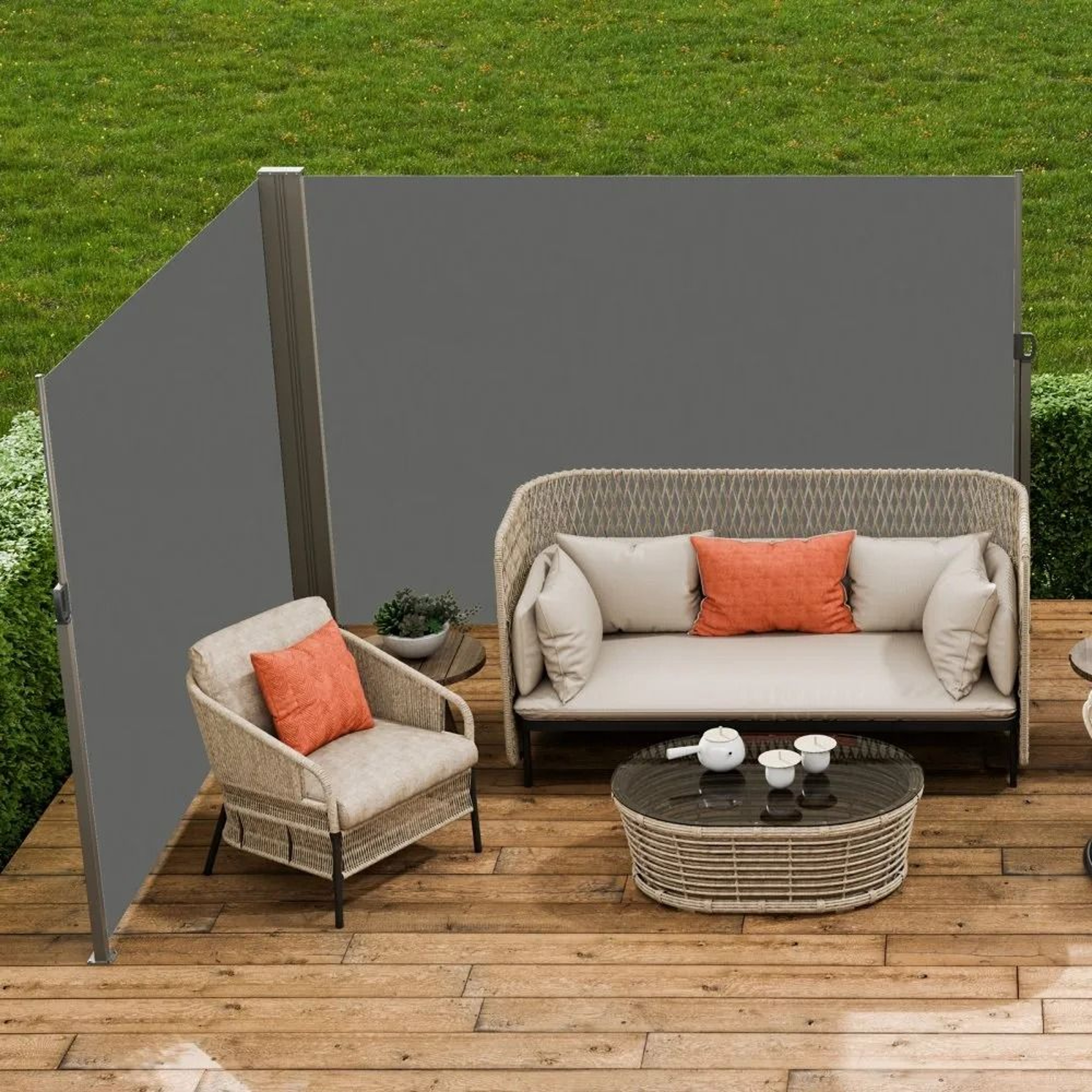 79 X 236 Retractable Side Awning Outdoor Privacy Screen For Patio 6