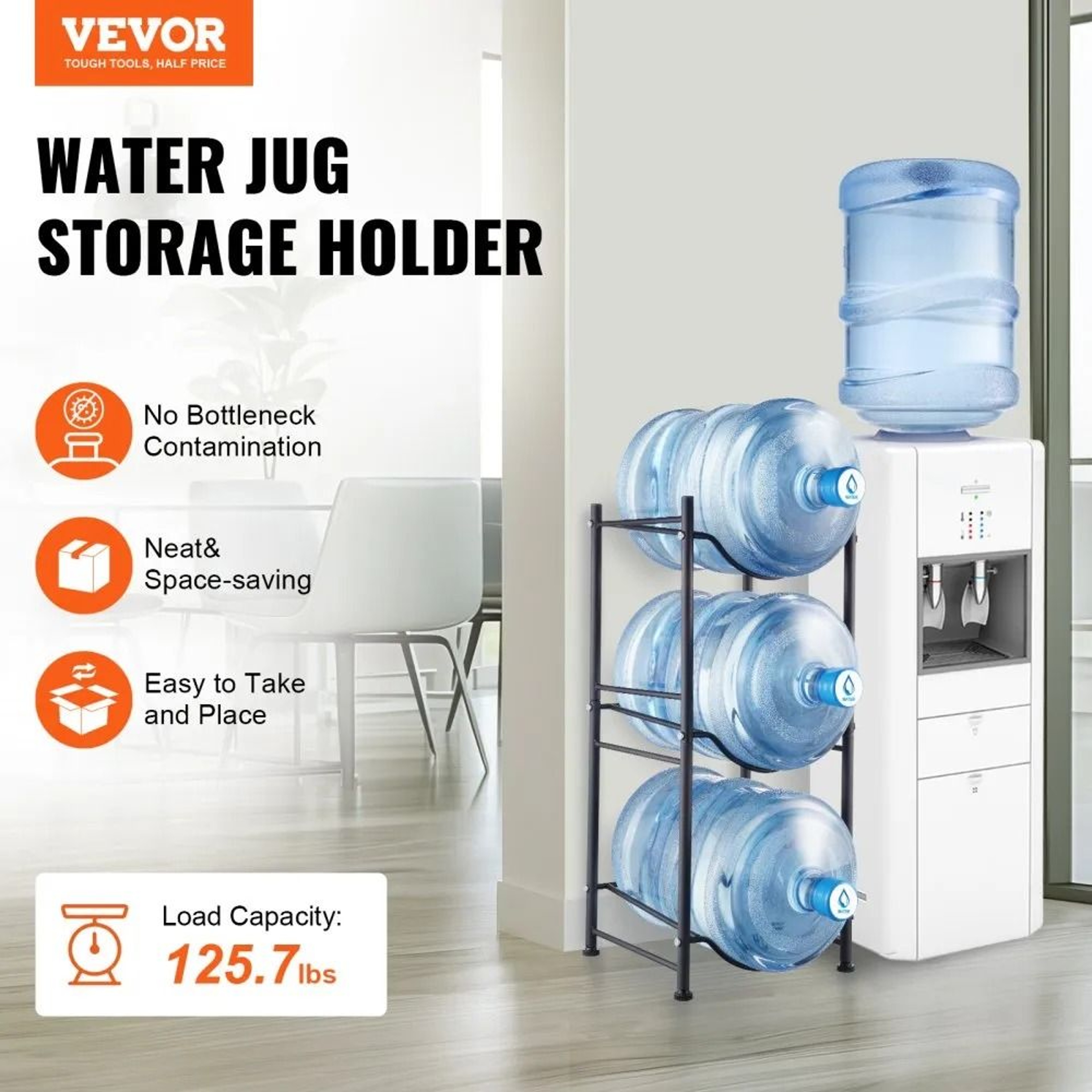 3 Tier 5 Gallon Water Bottle Holder Heavy Duty Water Jug Storage Rack For 3 Bottles 1