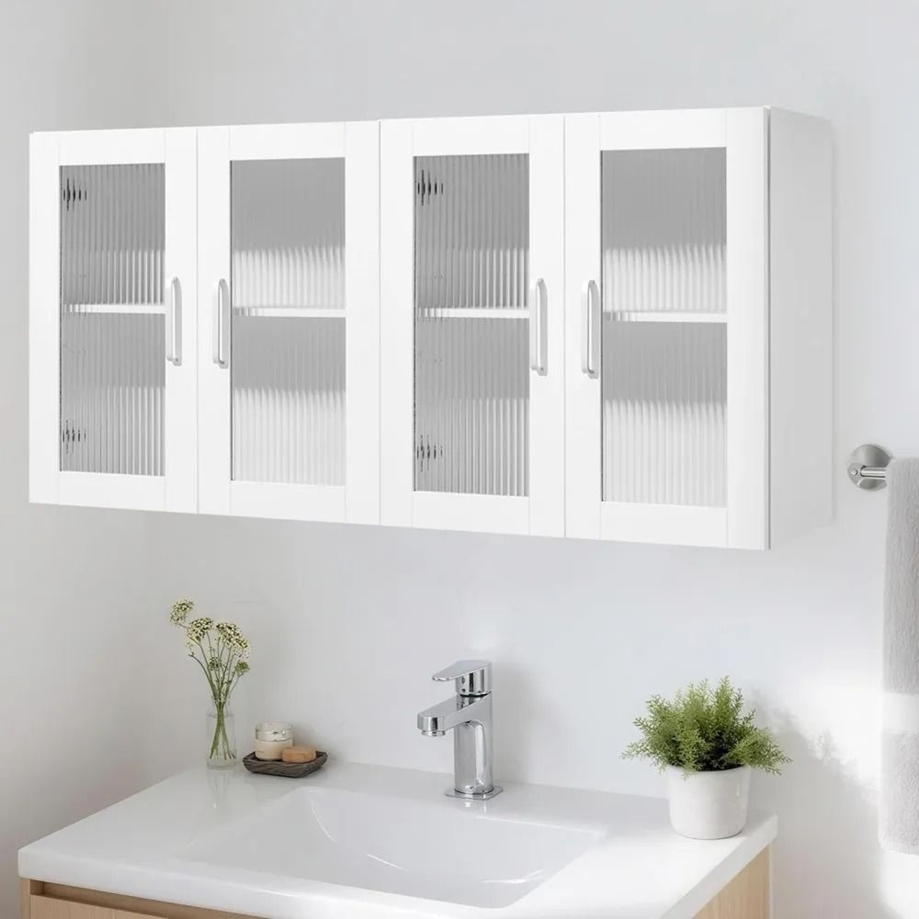 Space Saving Laundry Room Wall Cabinet Set With Adjustable Shelves And Soft Close Doors 6
