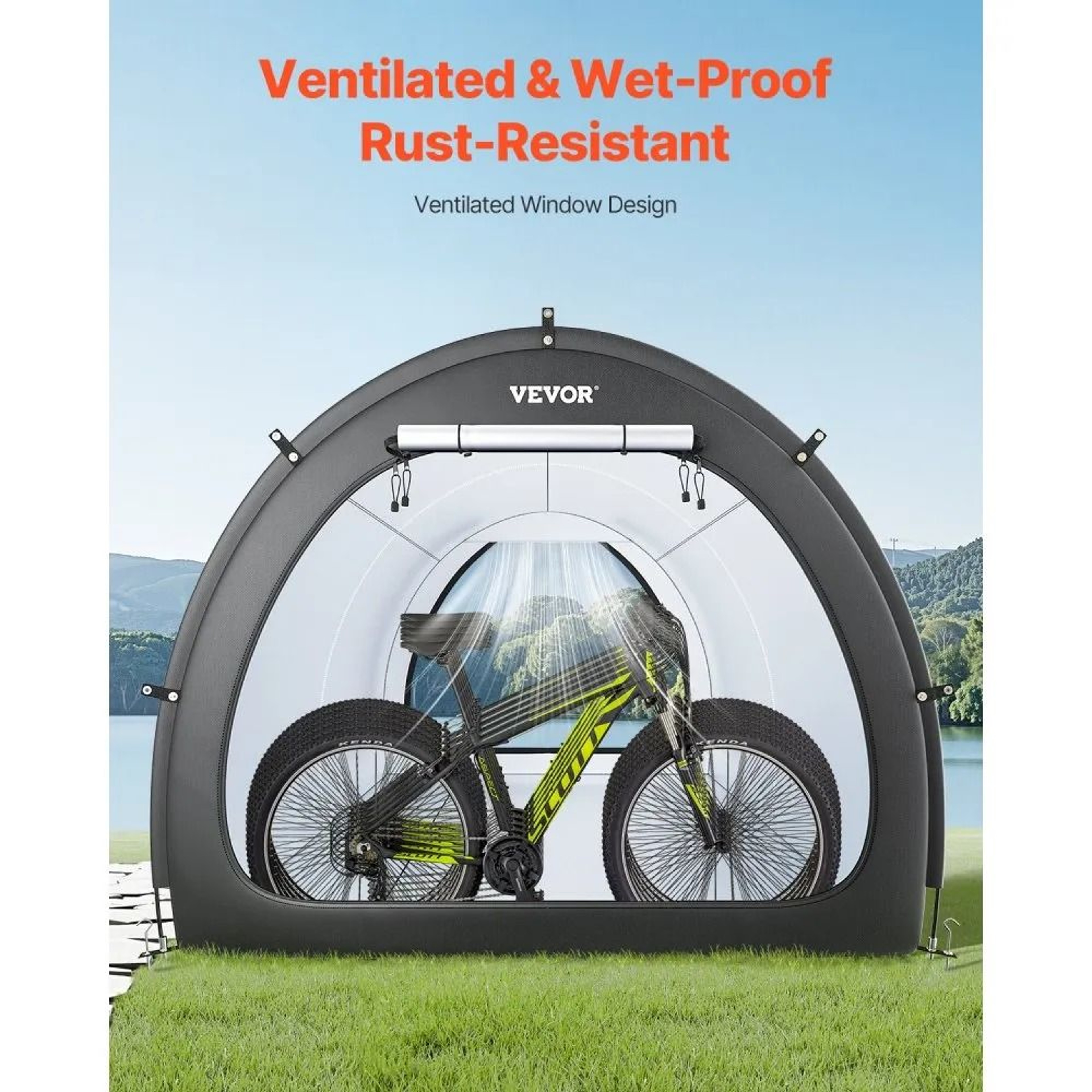 Bike Storage Tent For 5 Bikes Waterproof Outdoor Bike Storage Shelter With Ventilation 3