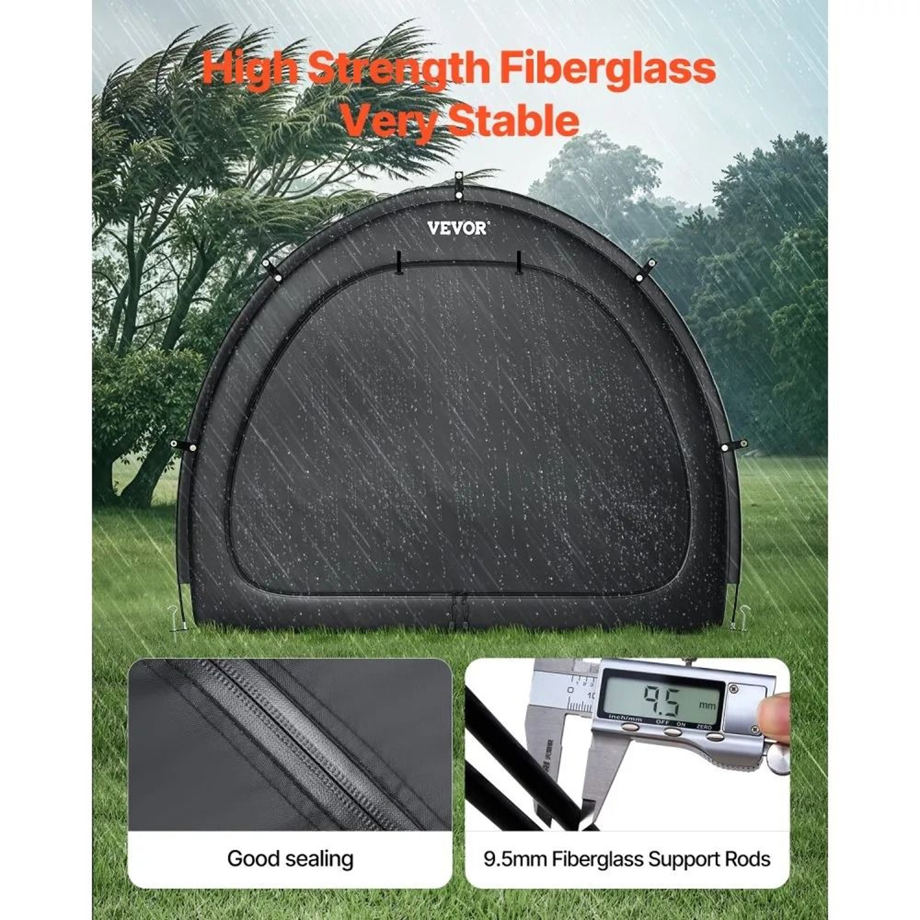 Outdoor Bike Storage Tent For 4 To 5 Bikes Waterproof Bicycle Shed With Ventilated Window 3