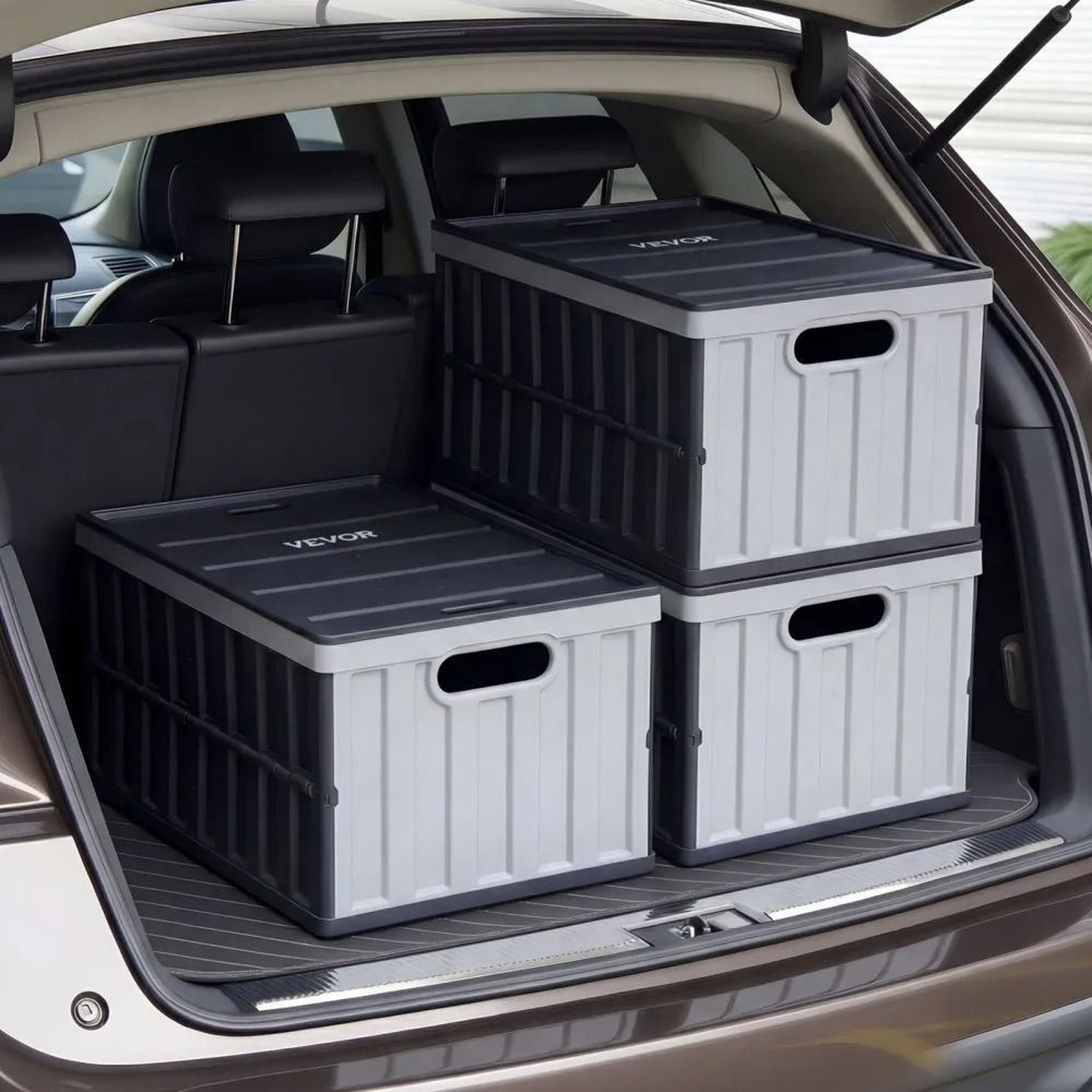 Collapsible Storage Bins With Lids Stackable Folding Crates For Home Organization 6
