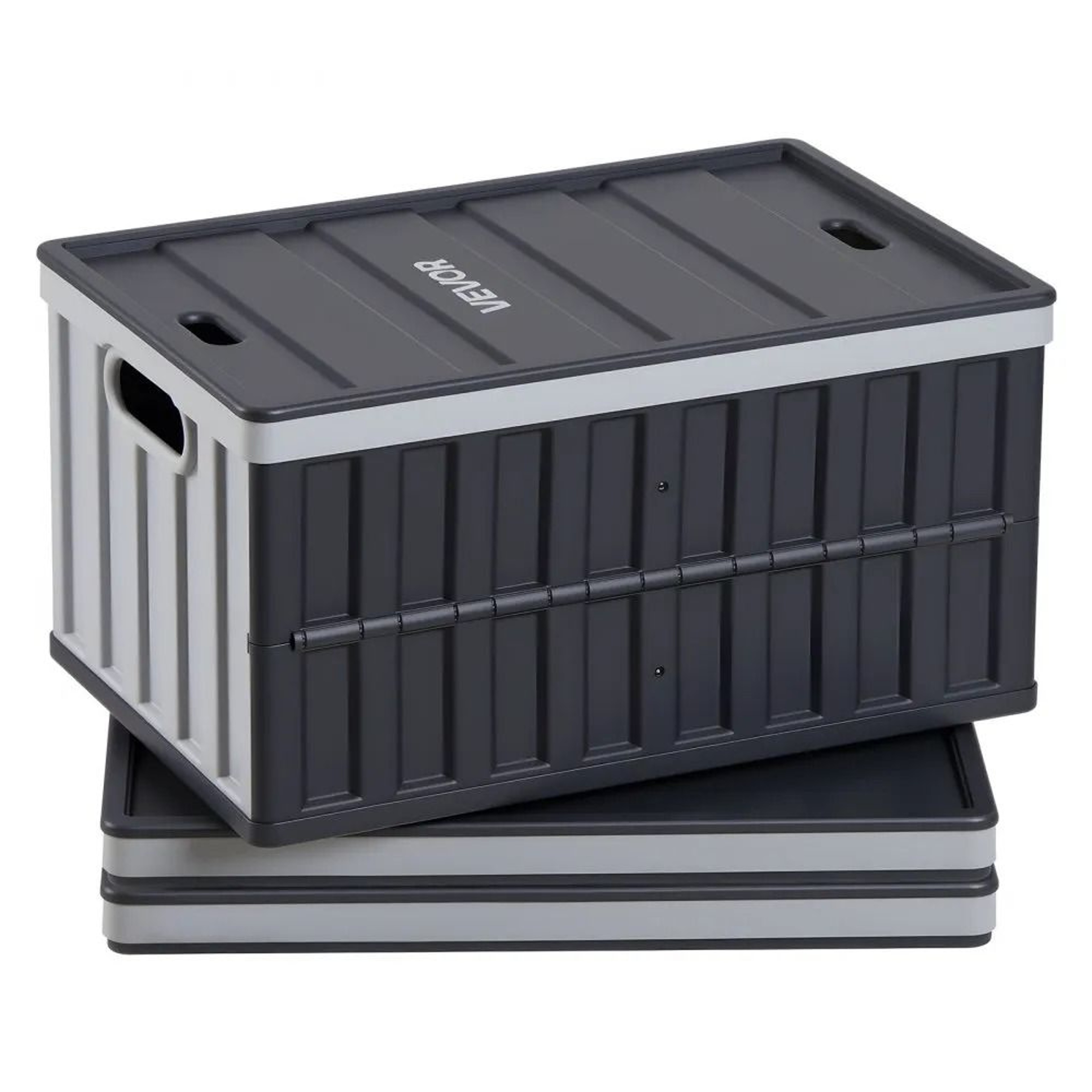Collapsible Storage Bins With Lids Stackable Folding Crates For Home Organization 0