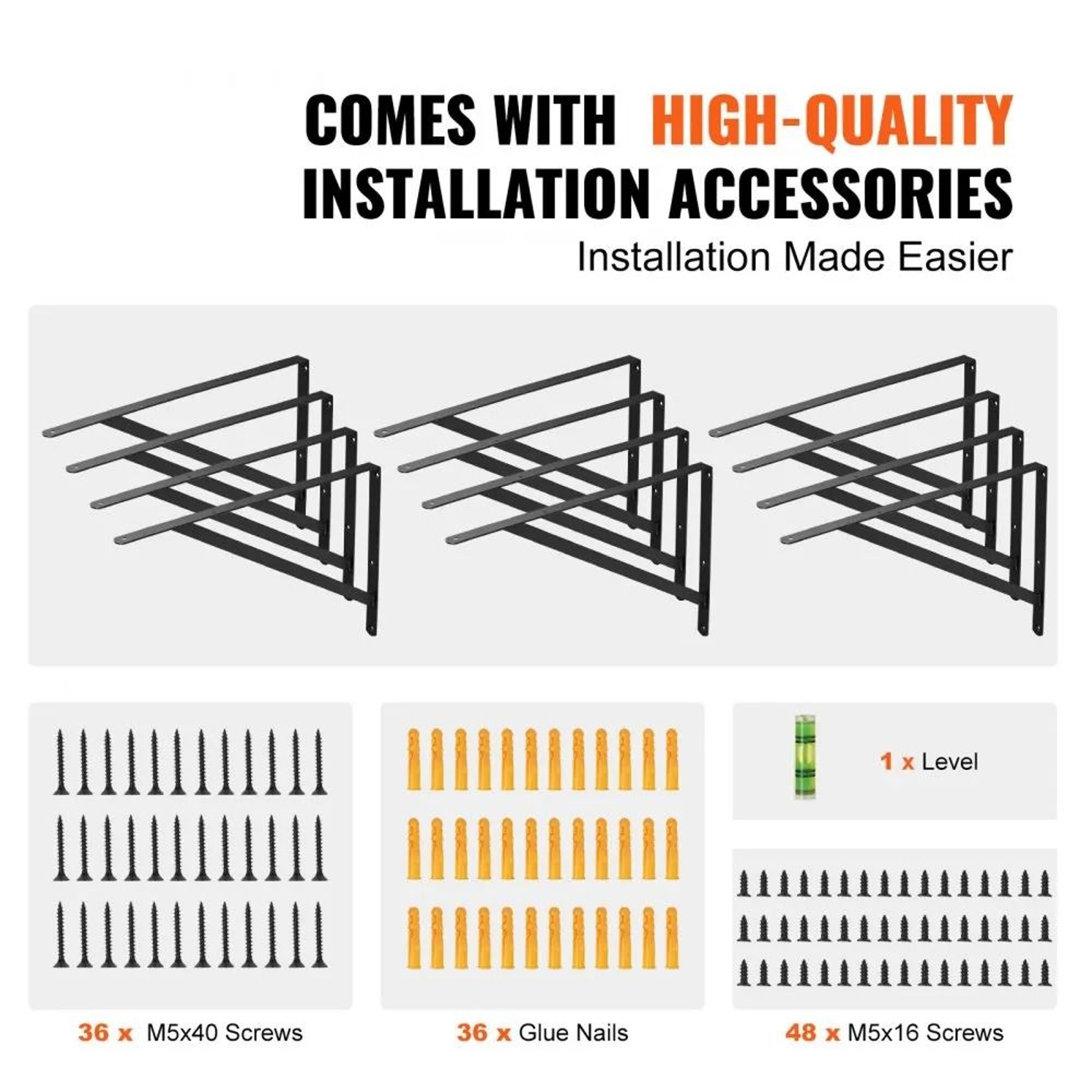 Heavy Duty Shelf Brackets 18 X 12 In 12 Pack Steel Triangle Brackets 3