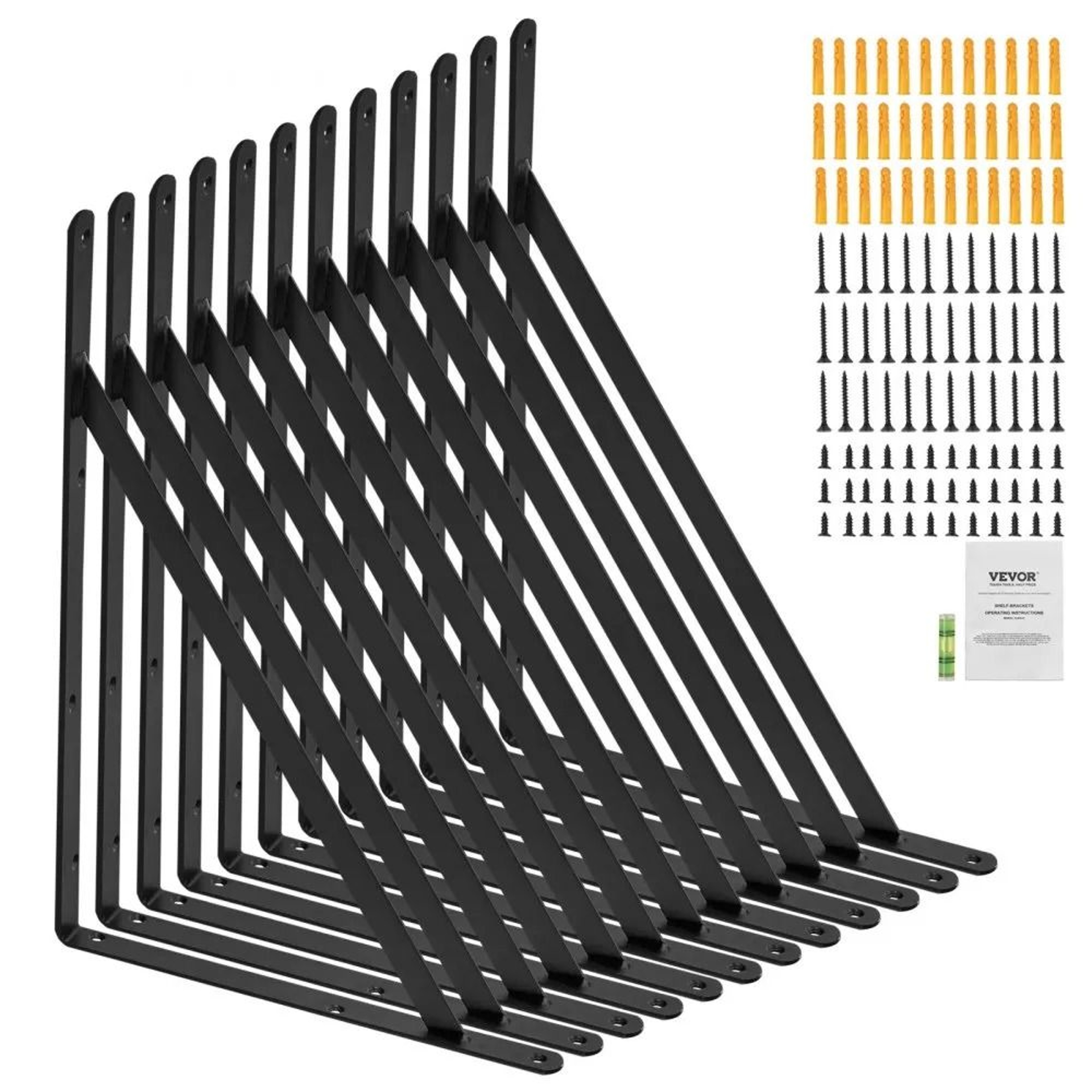 Heavy Duty Shelf Brackets 18 X 12 In 12 Pack Steel Triangle Brackets 0