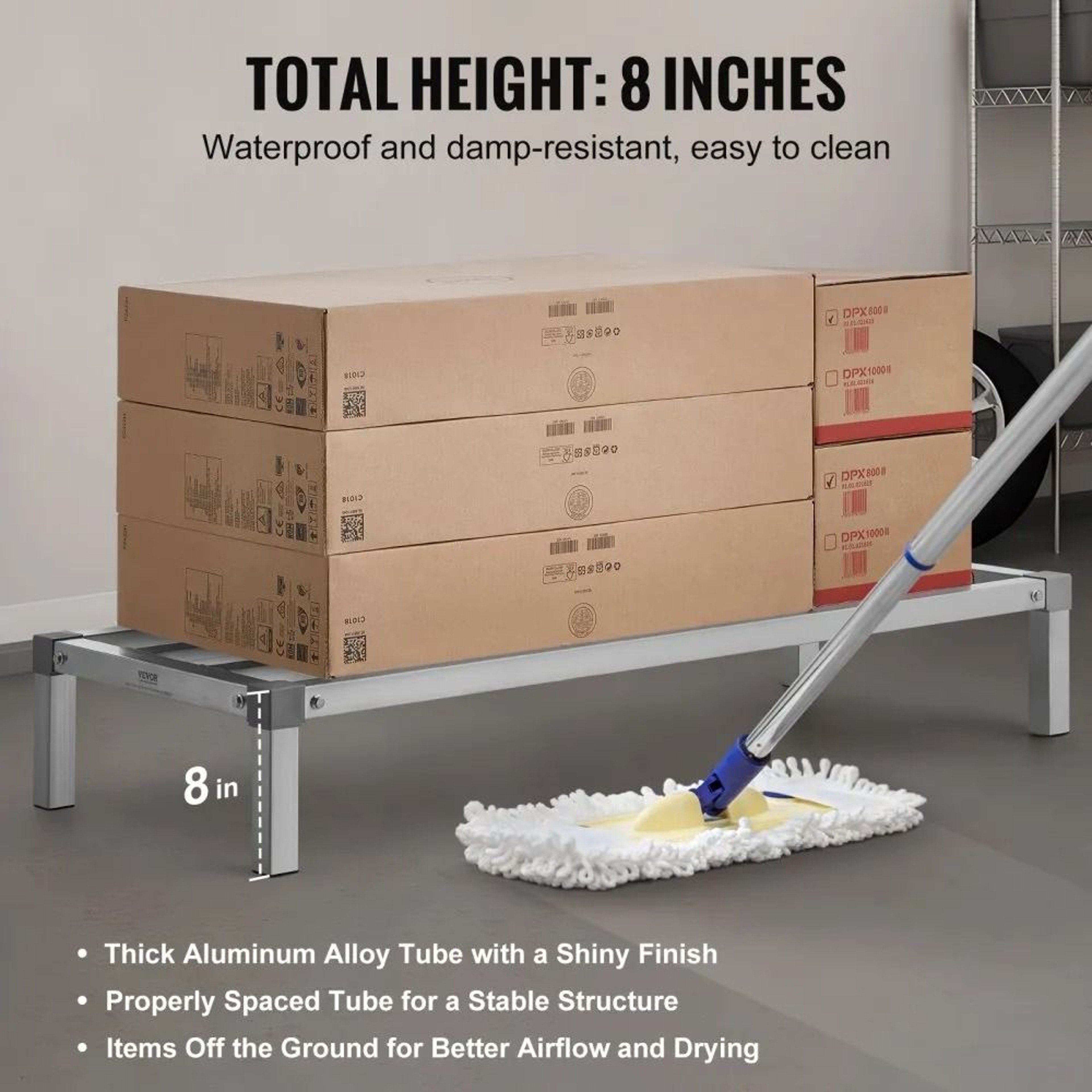 Heavy Duty Aluminum Dunnage Rack 48 X 20 In 1000 Lb Commercial Food Storage Rack 5