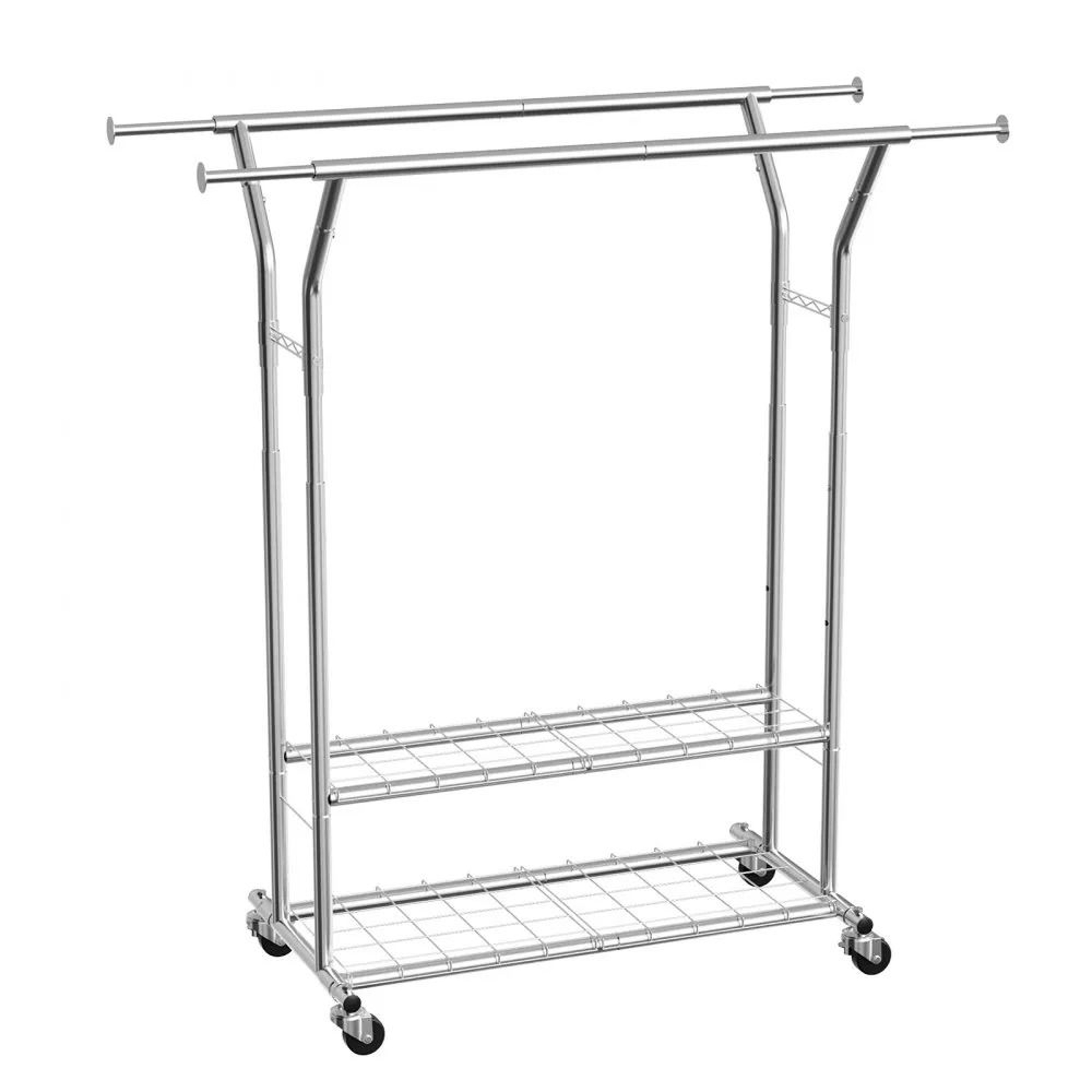 Rolling Clothes Rack With Storage Shelves Heavy Duty Garment Rack 9