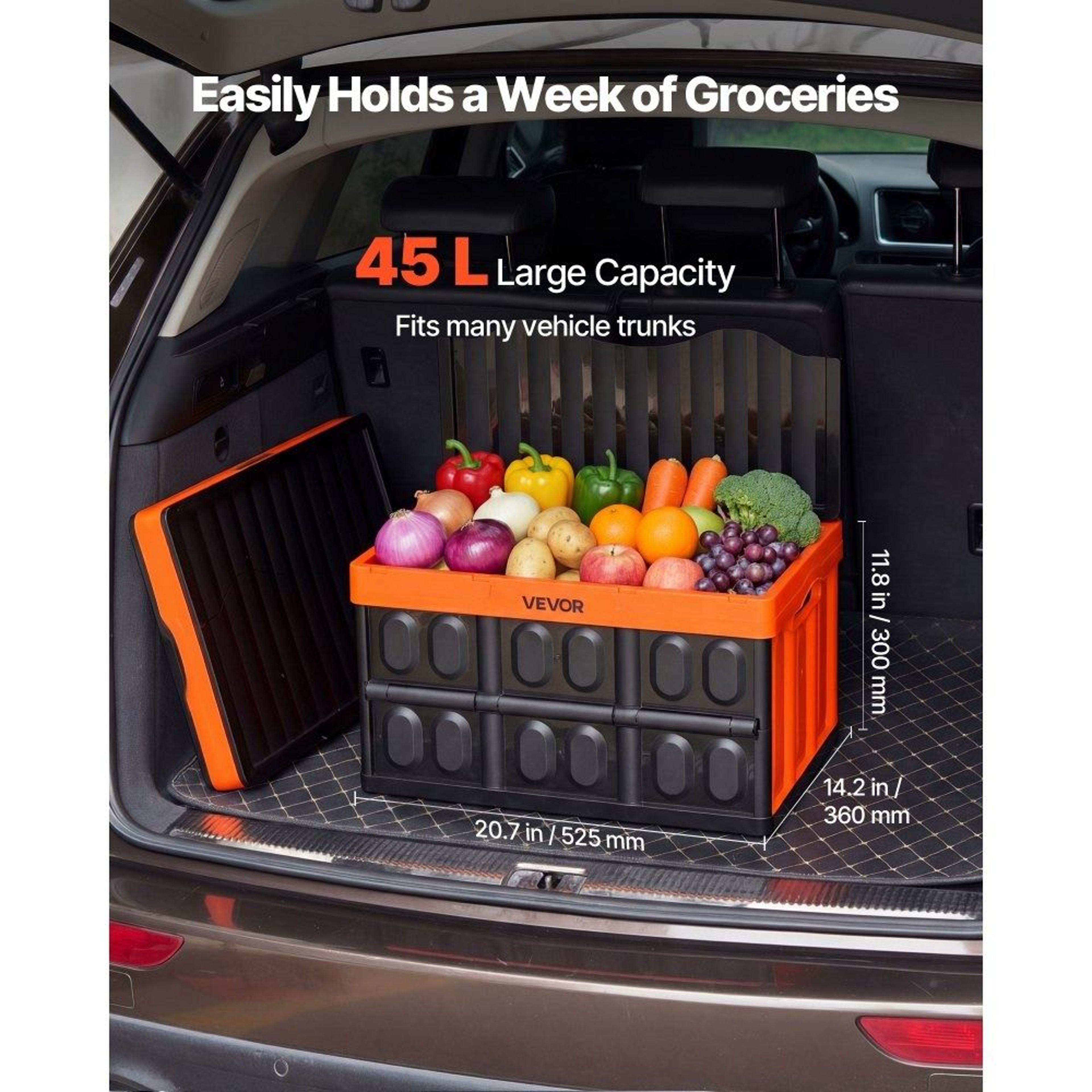 45L Collapsible Storage Bins With Lids Stackable Folding Crates 1