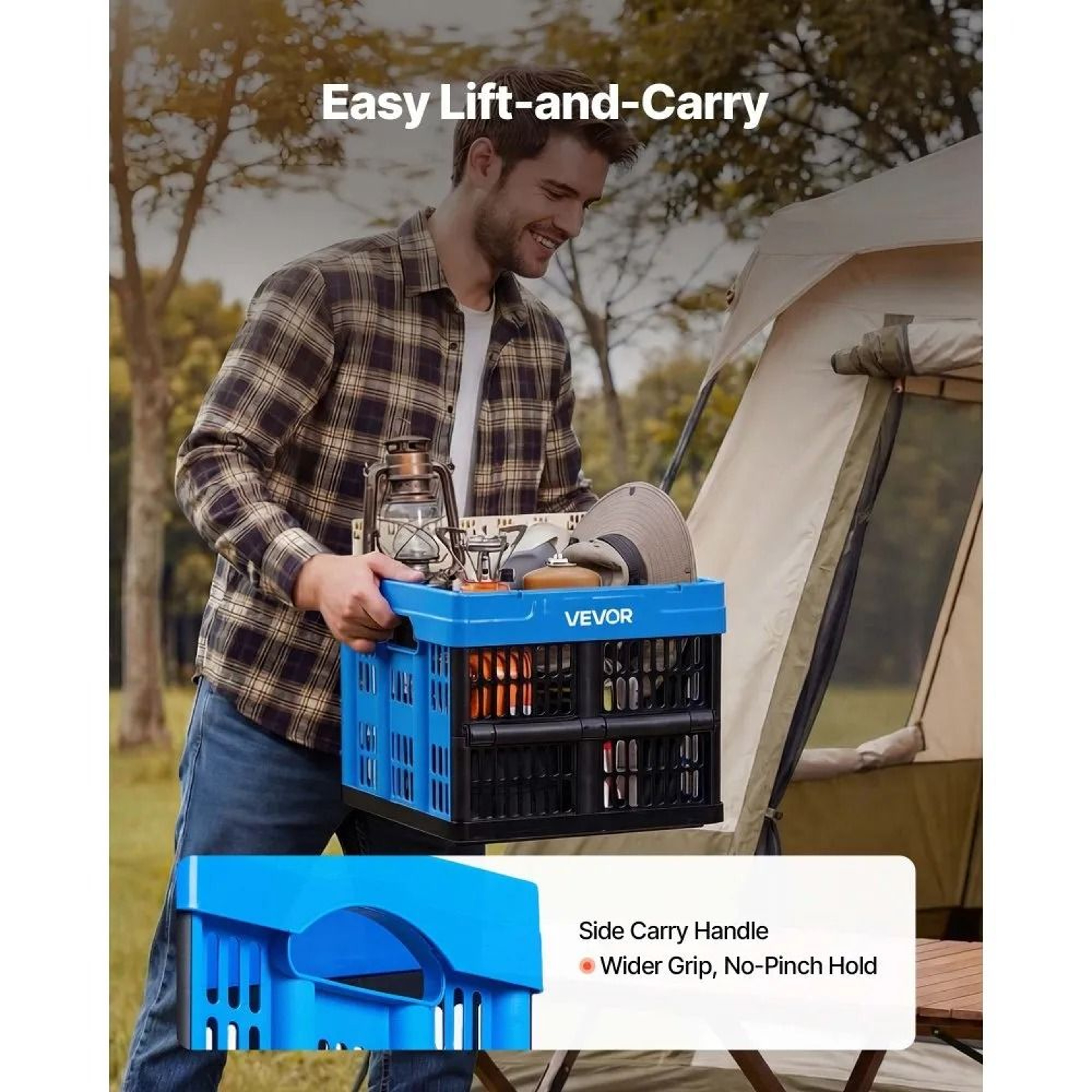 25L Collapsible Storage Bins 3 Pack Stackable Folding Storage Crates With Handles 3