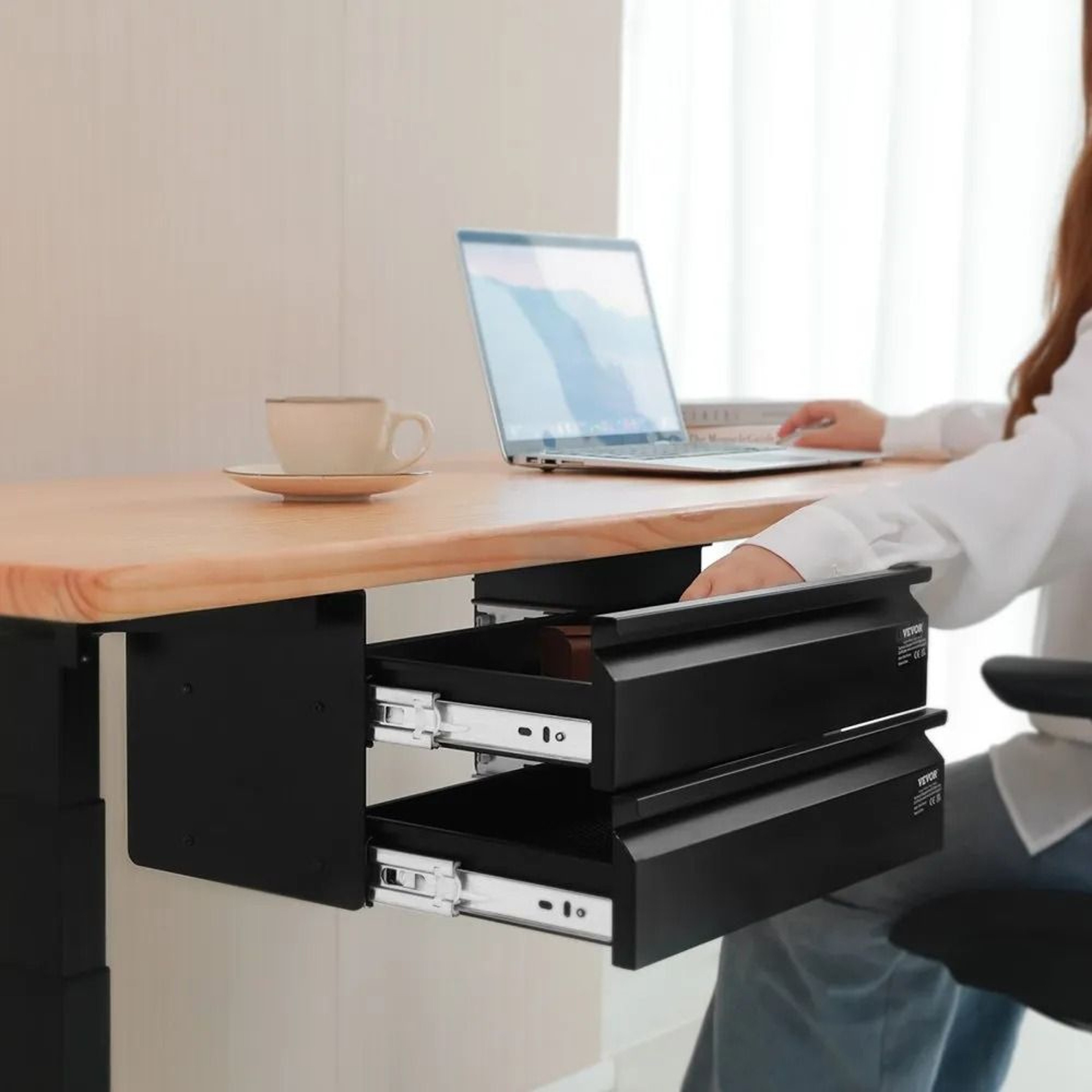 16 Inch Under Desk Drawer Organizer Slide Out Hidden Storage Drawer For Office Desk 6