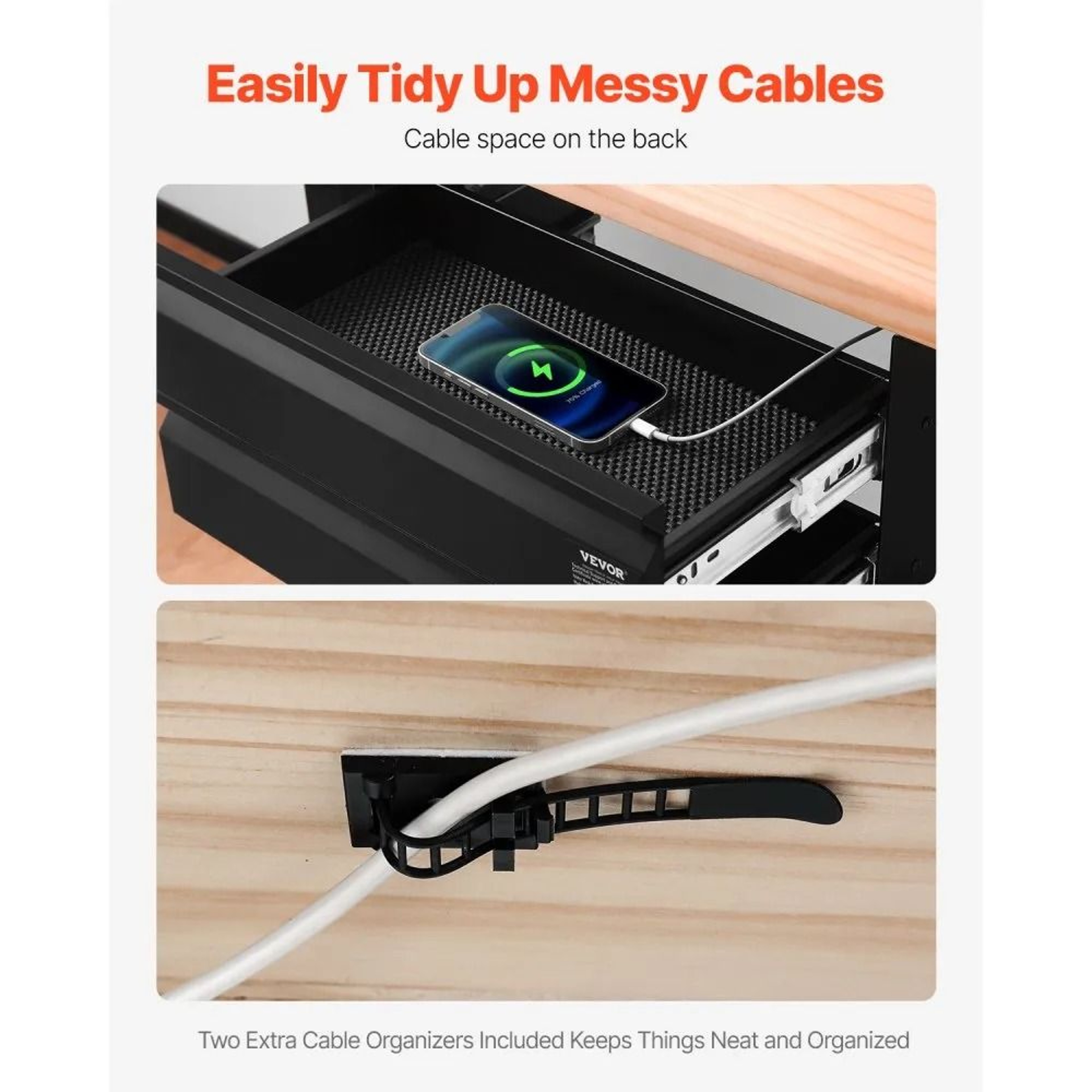 16 Inch Under Desk Drawer Organizer Slide Out Hidden Storage Drawer For Office Desk 4