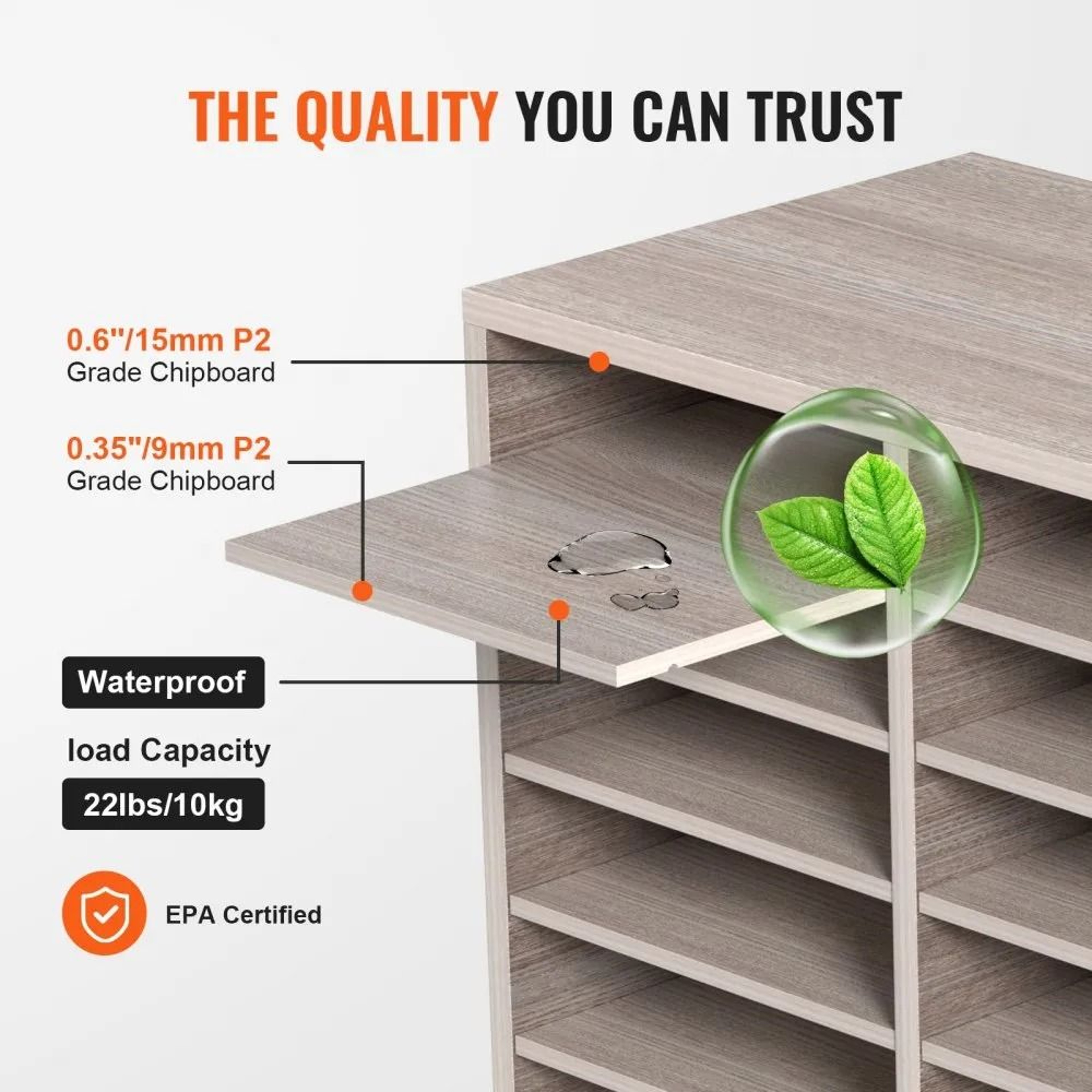 27 Slot Wood Literature Organizer Adjustable File Sorter For Office And School Storage 1