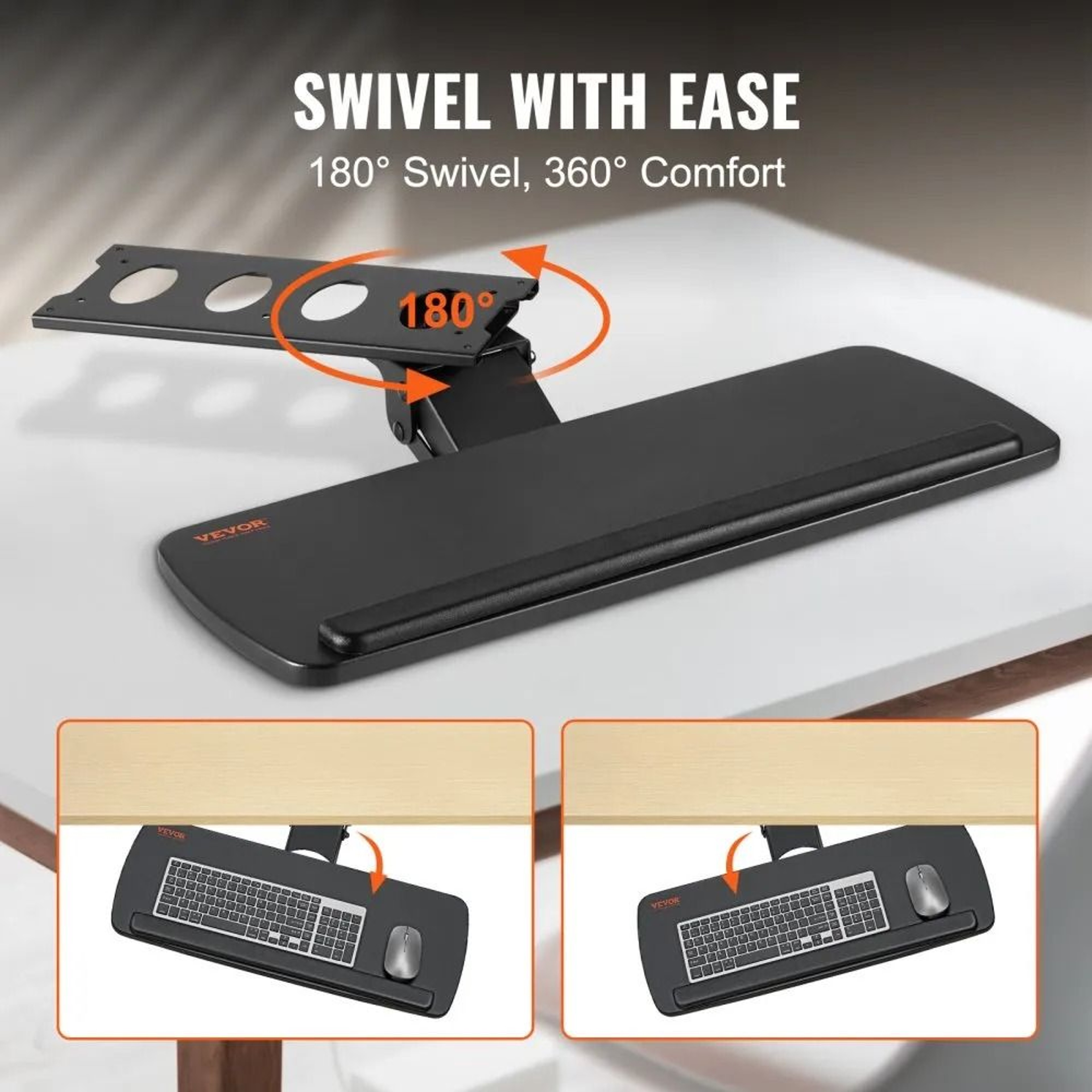 Adjustable Under Desk Keyboard Tray With Ergonomic Slide Out Design 4