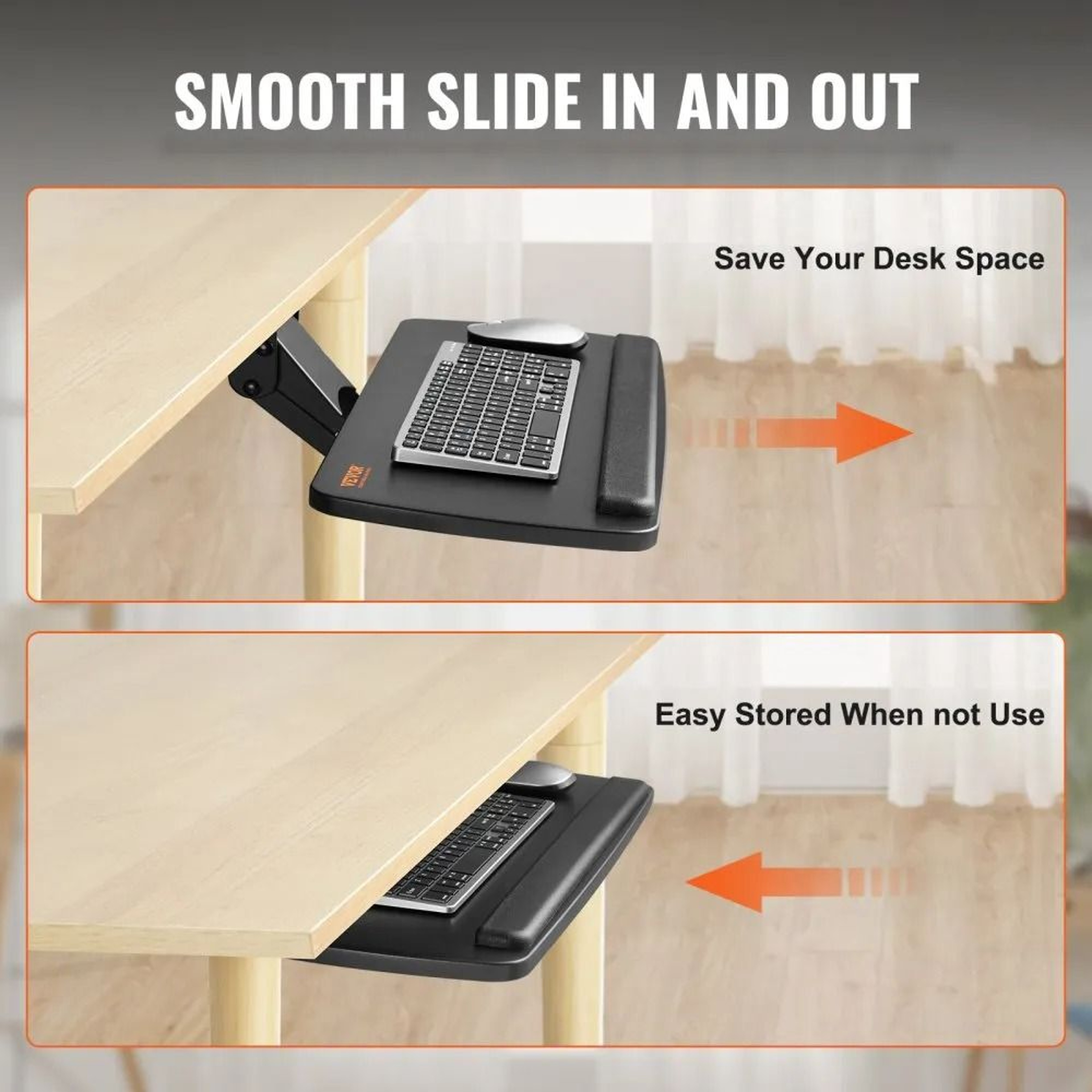 Adjustable Under Desk Keyboard Tray With Ergonomic Slide Out Design 5