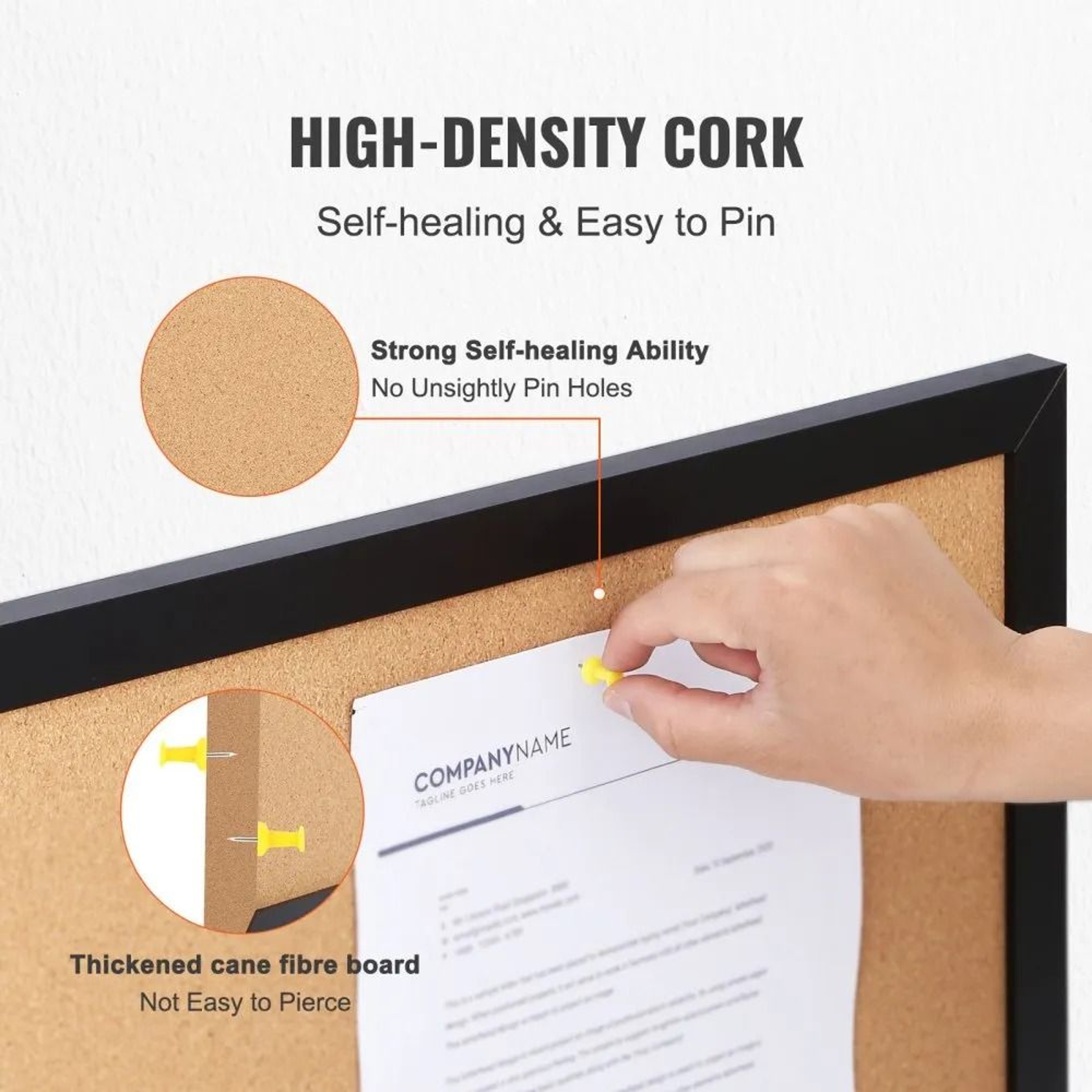 36x24 Inch Cork Board Bulletin Board With MDF Frame For Office Home School 4