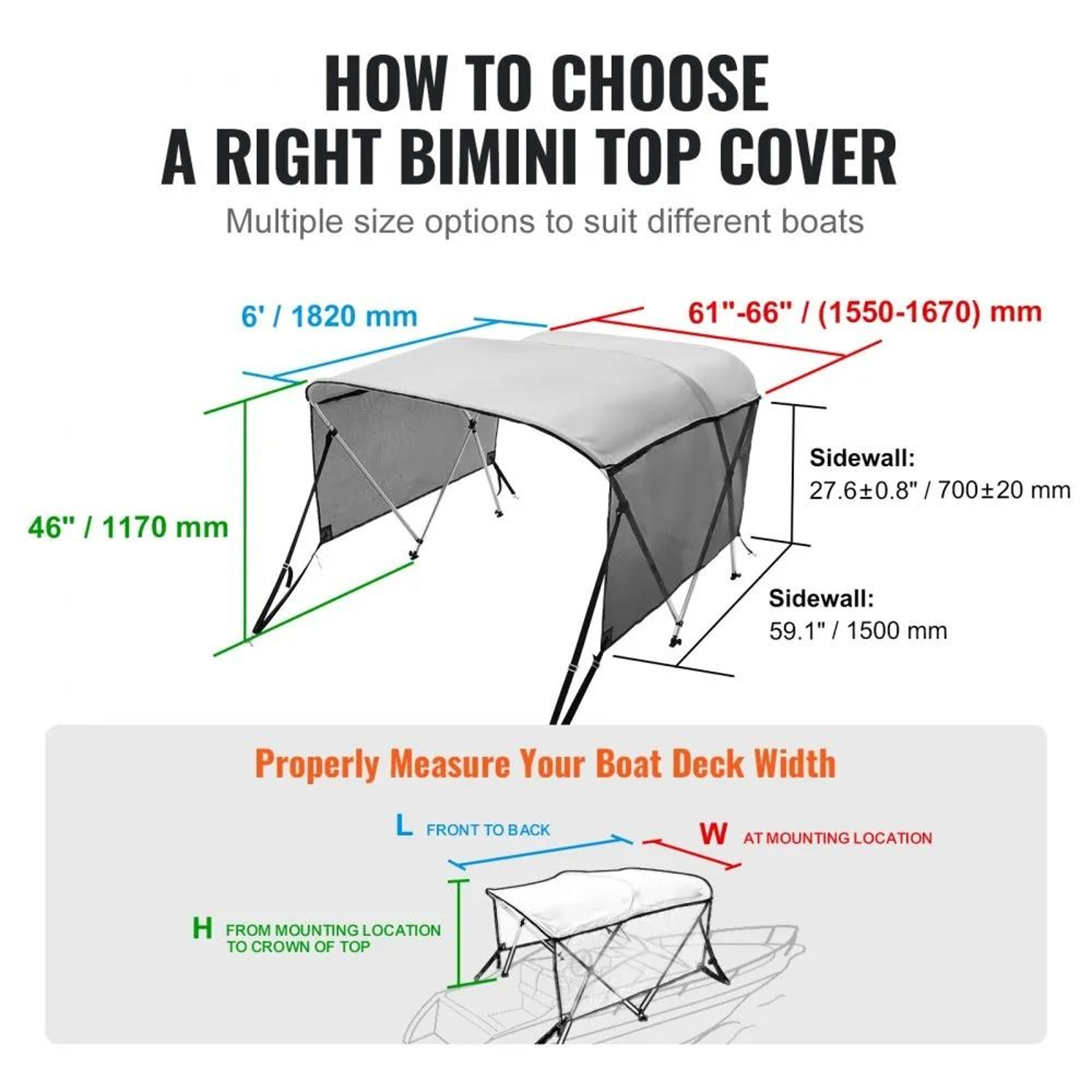 3 Bow Bimini Top Boat Cover With Mesh Sidewalls 600D Canopy 8