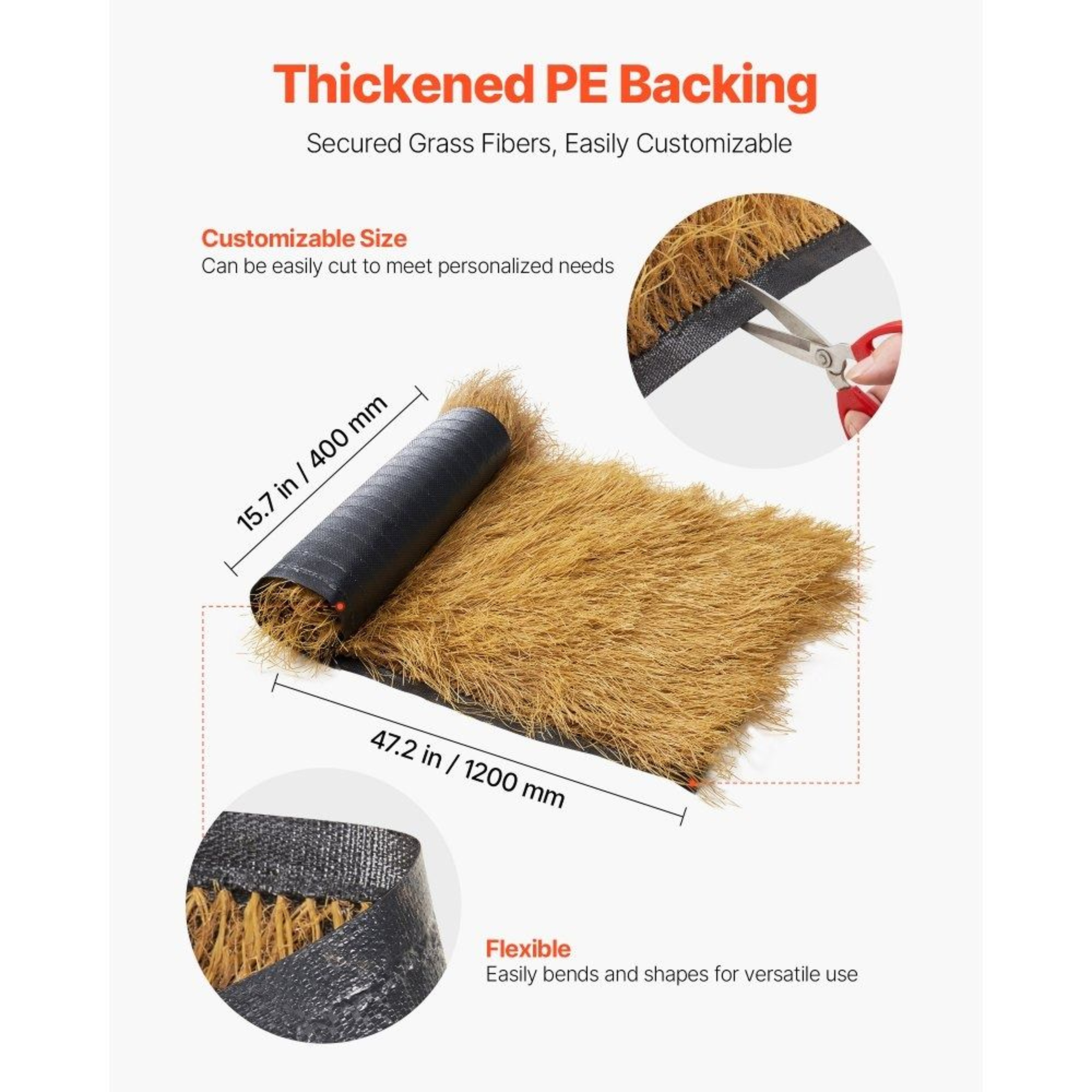 Artificial Thatch Roof Roll Waterproof Tiki Hut Roofing For Tropical Decor 5