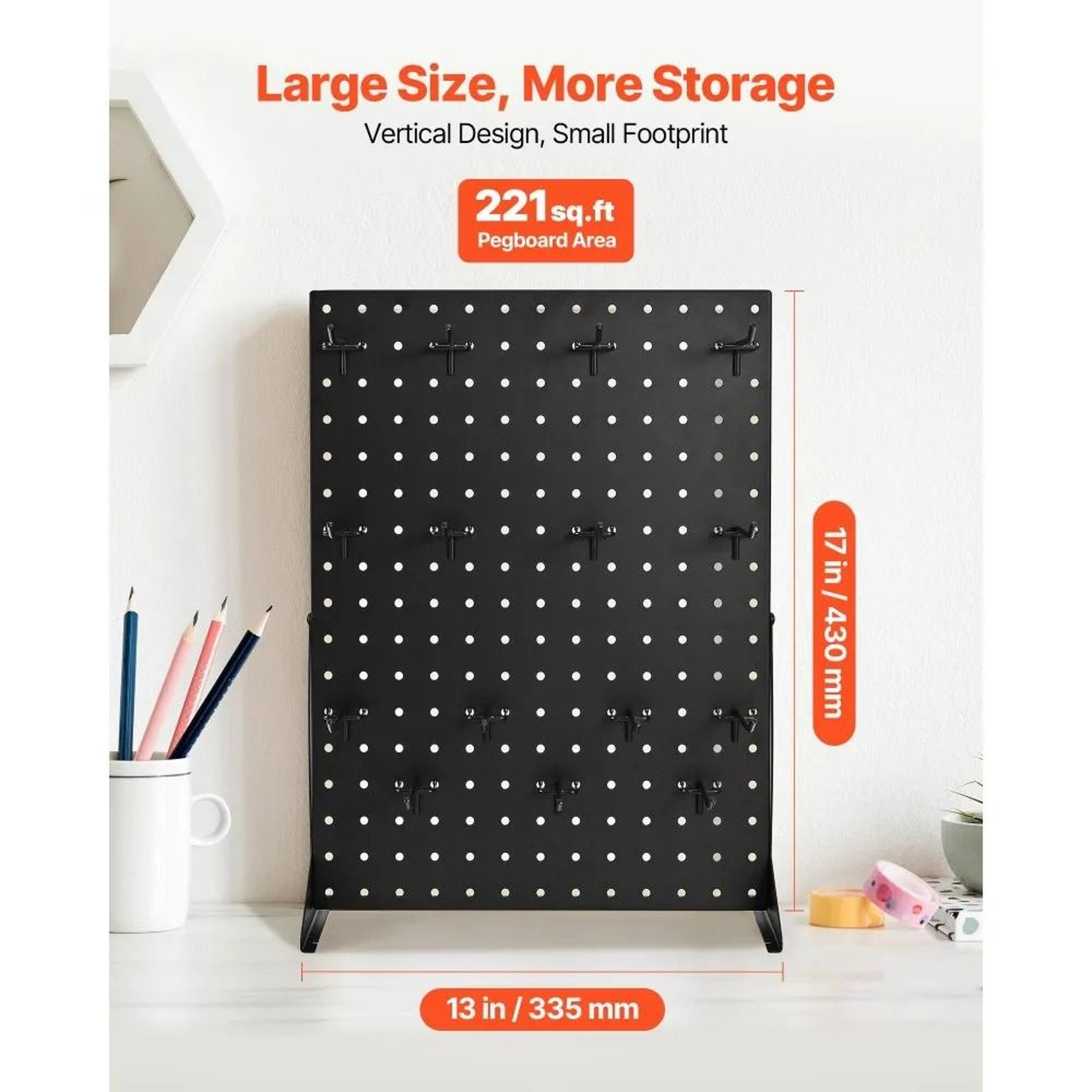 Tabletop Pegboard Display Stand With 15 Hooks For Retail And Tool Organization 1