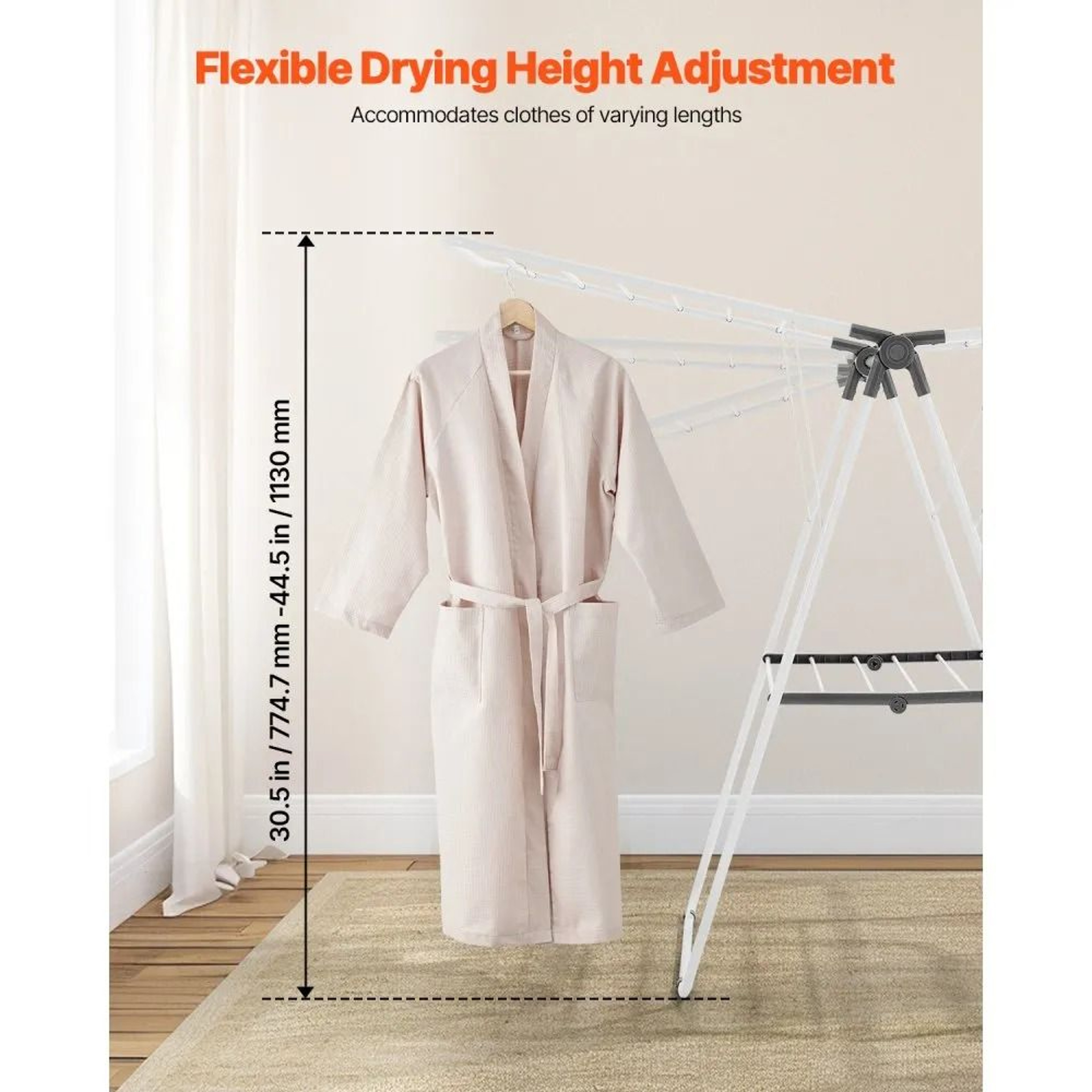 2 Tier Foldable Clothes Drying Rack With Sock Clips Adjustable Laundry Dryer Rack 4