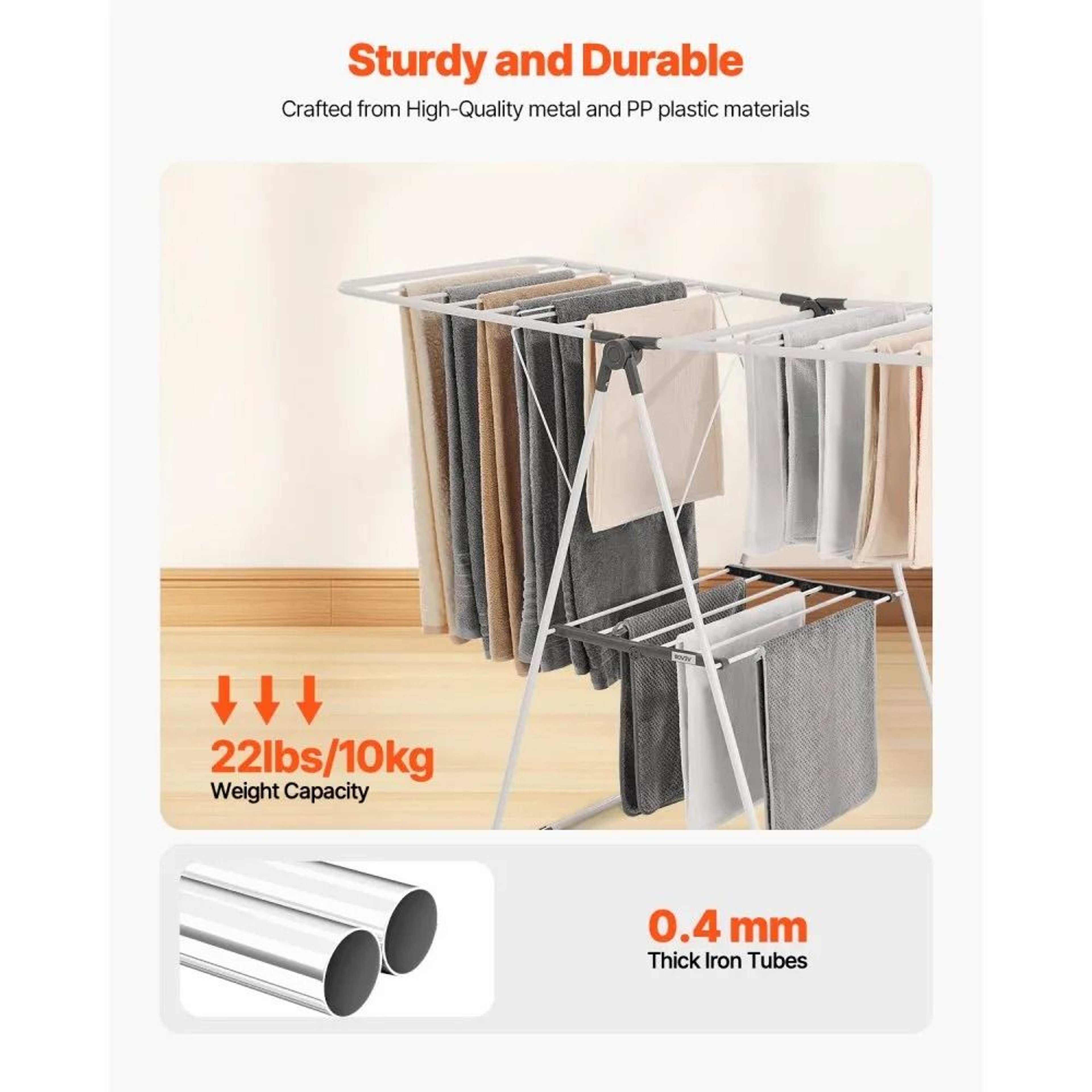 2 Tier Foldable Clothes Drying Rack With Sock Clips Adjustable Laundry Dryer Rack 5