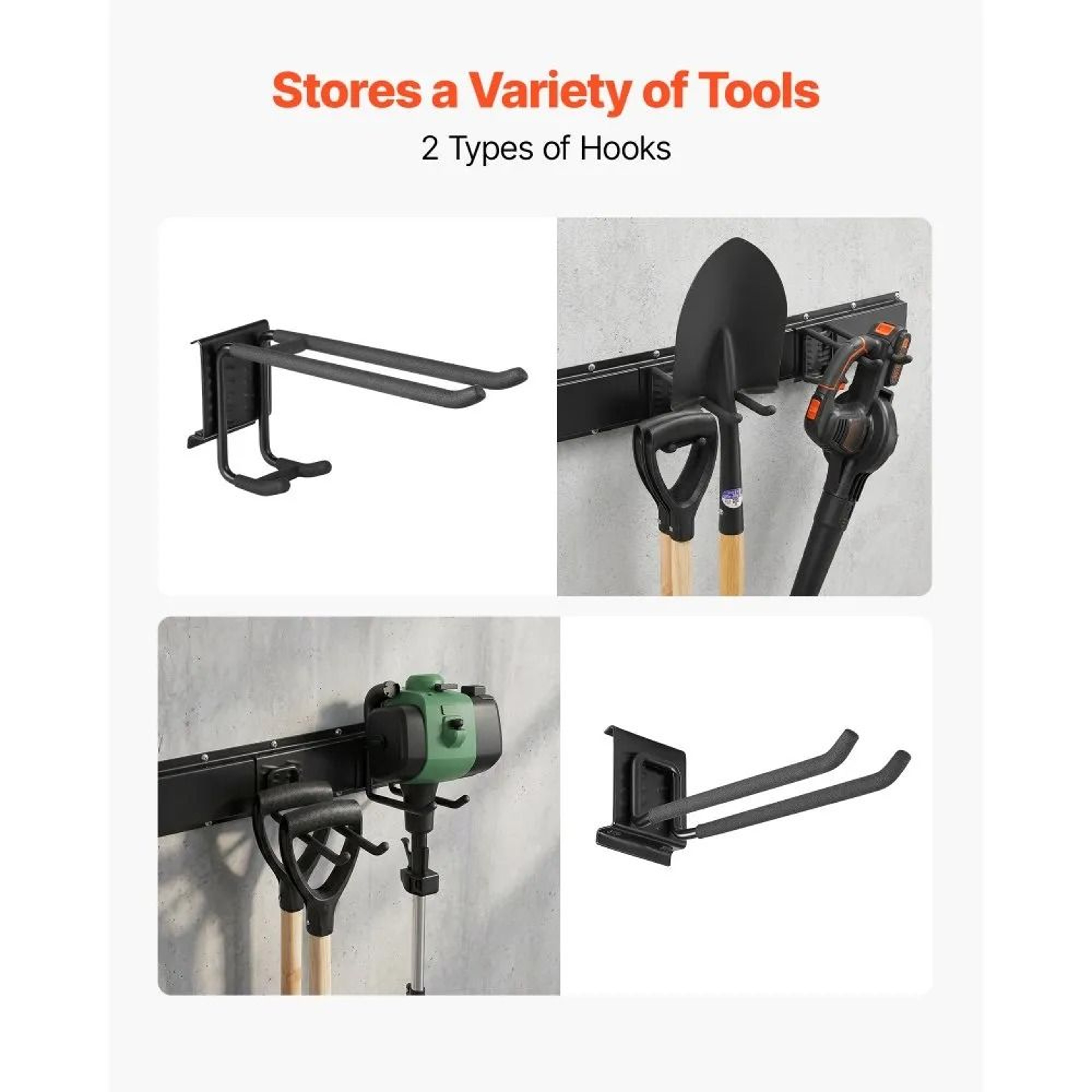 Garage Tool Organizer 400 LBS Wall Mount Garden Tool Rack 5
