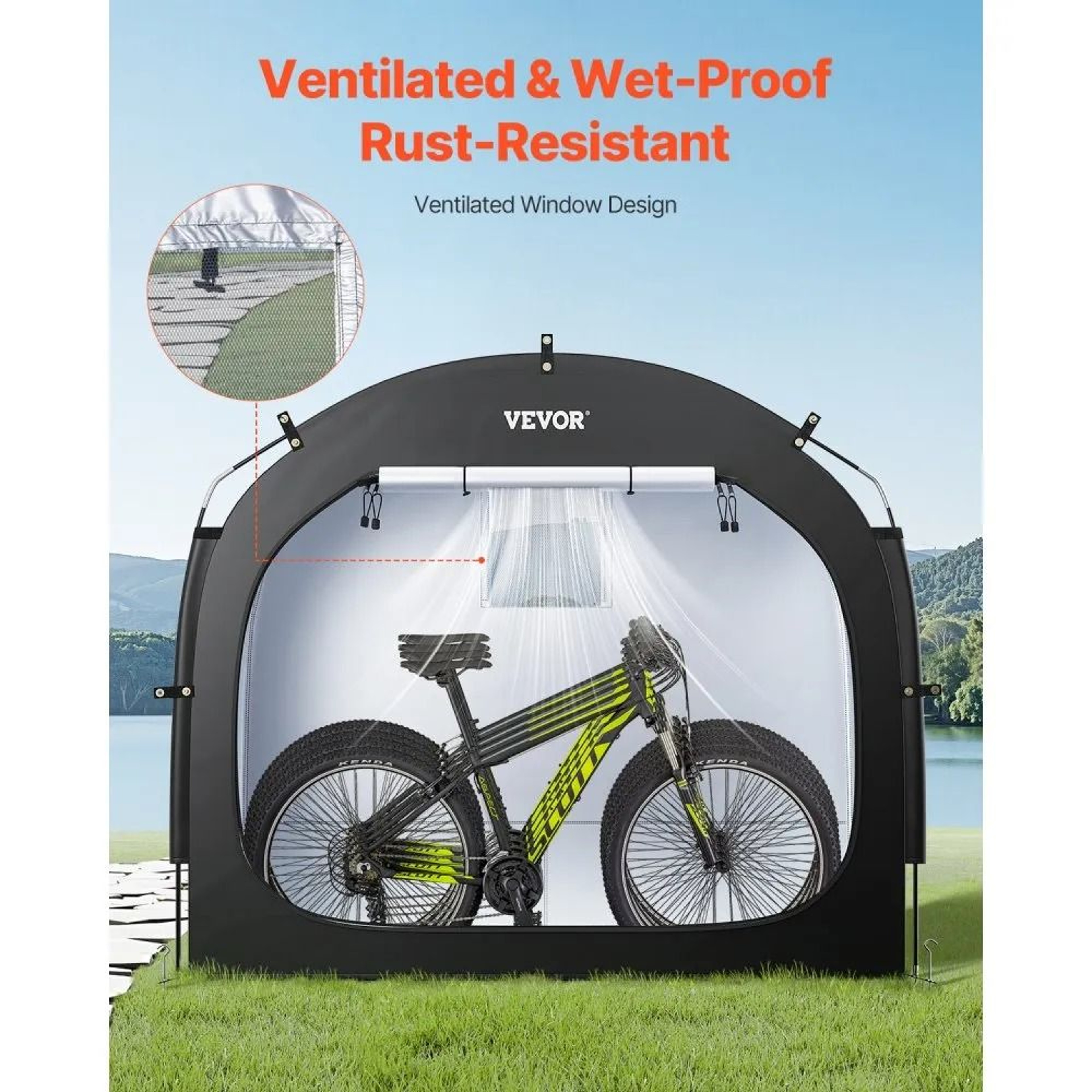 Bike Storage Tent For 4 To 5 Bikes Waterproof Outdoor Bicycle Storage Shelter 4
