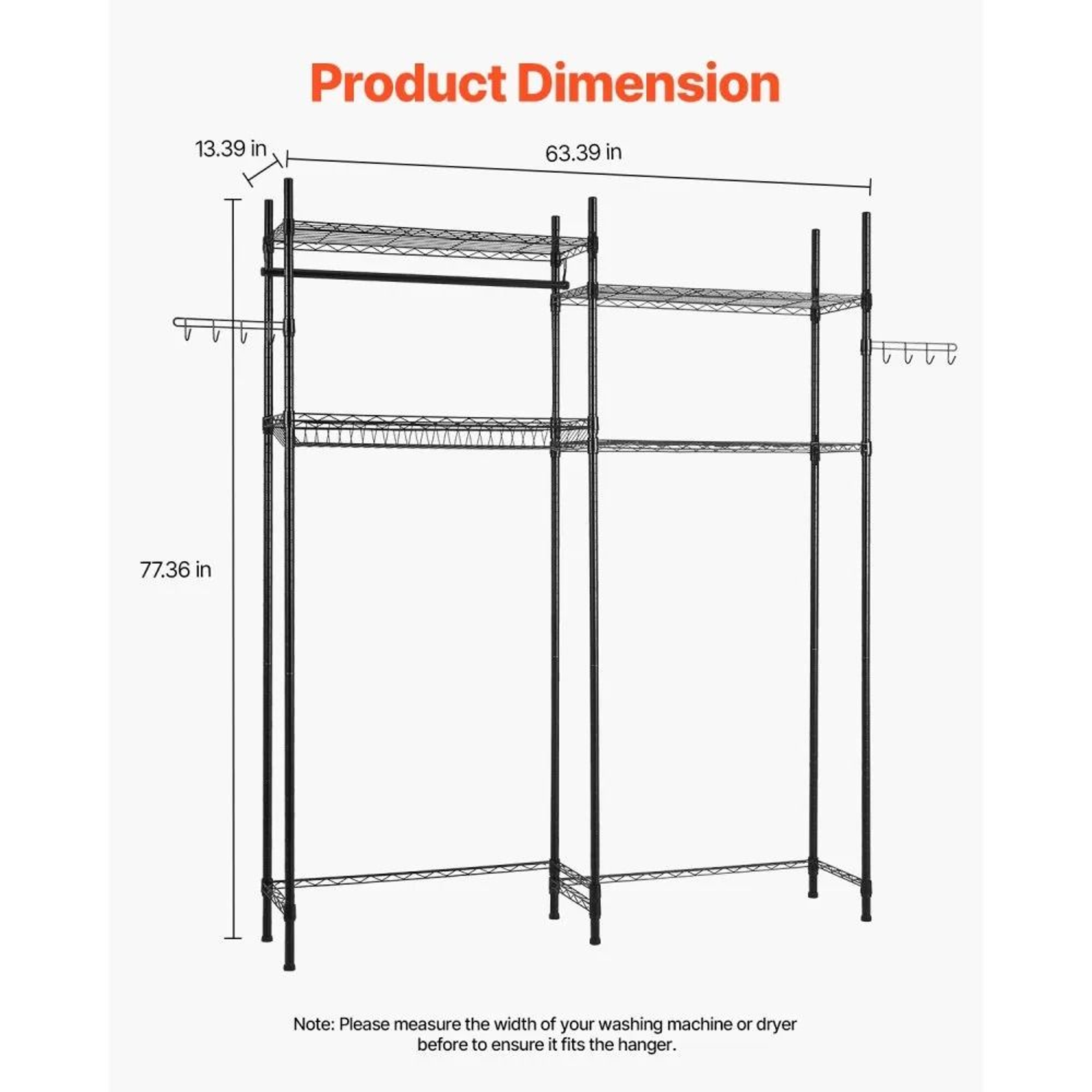 Over Washer Dryer Storage Shelf 4 Tier Laundry Room Organizer Rack 5
