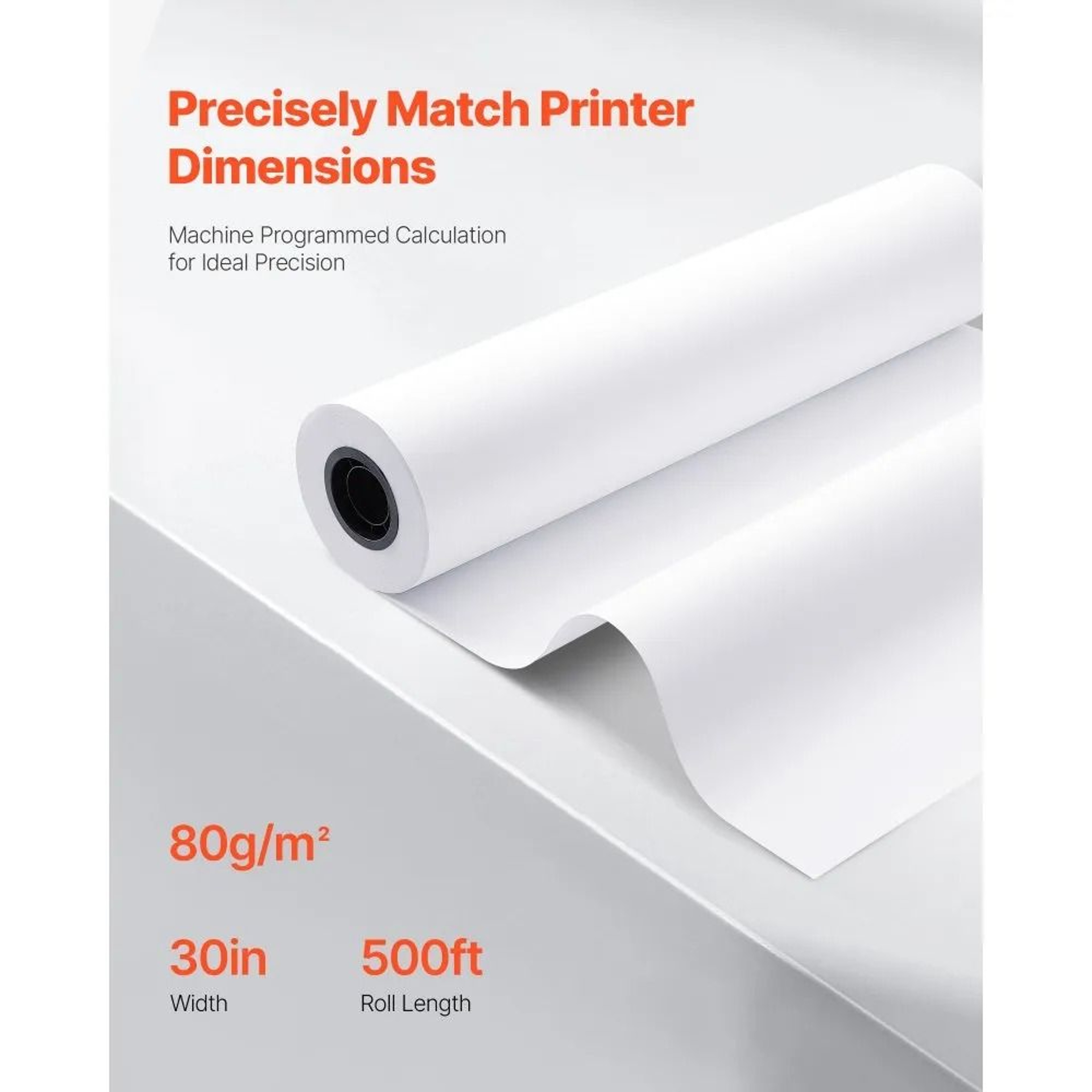 30 Inch Plotter Paper Roll 500 Ft CAD Bond Paper 2 Pack 2